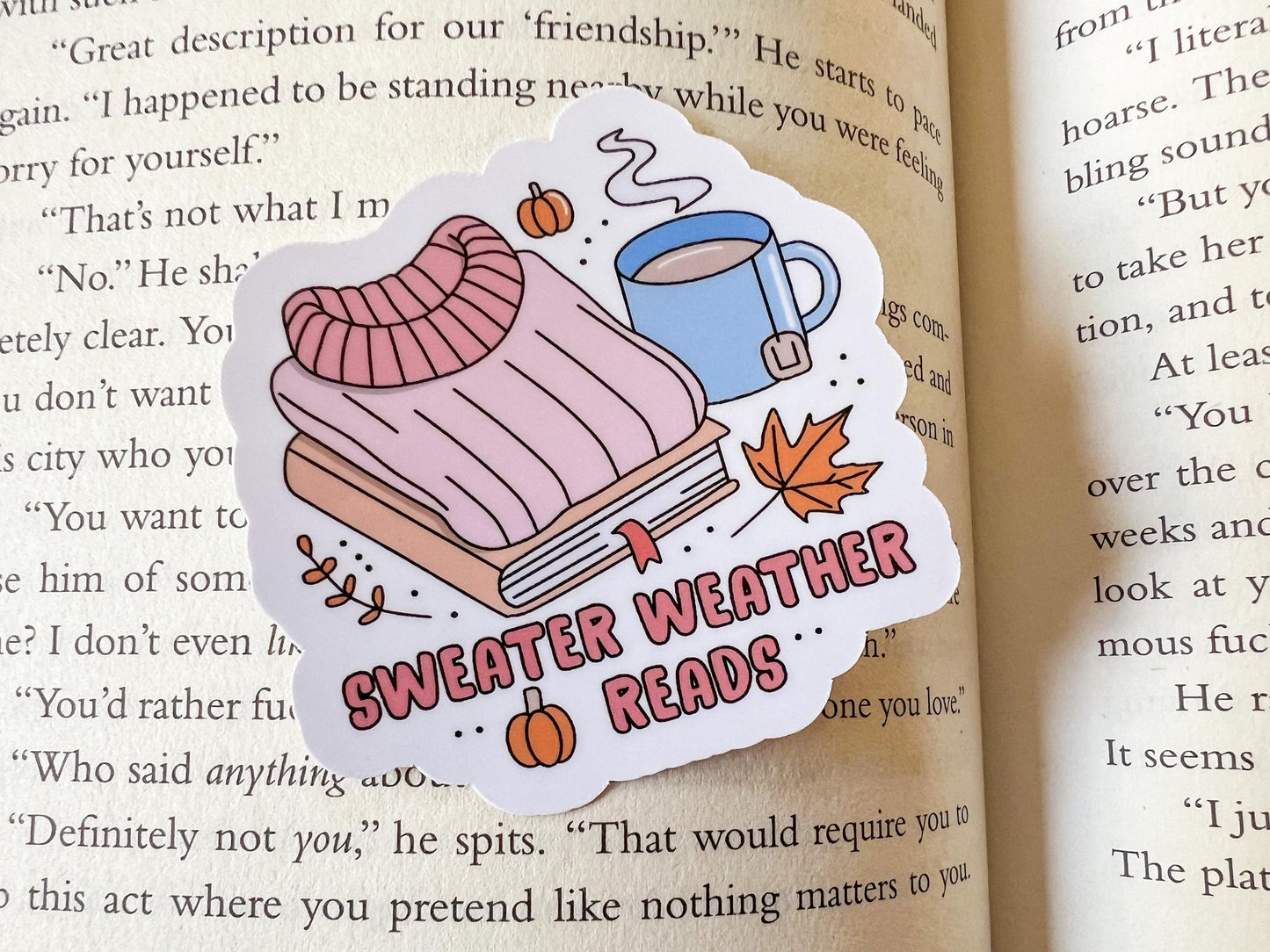 Sweater Weather Reads Fall Books Sticker
