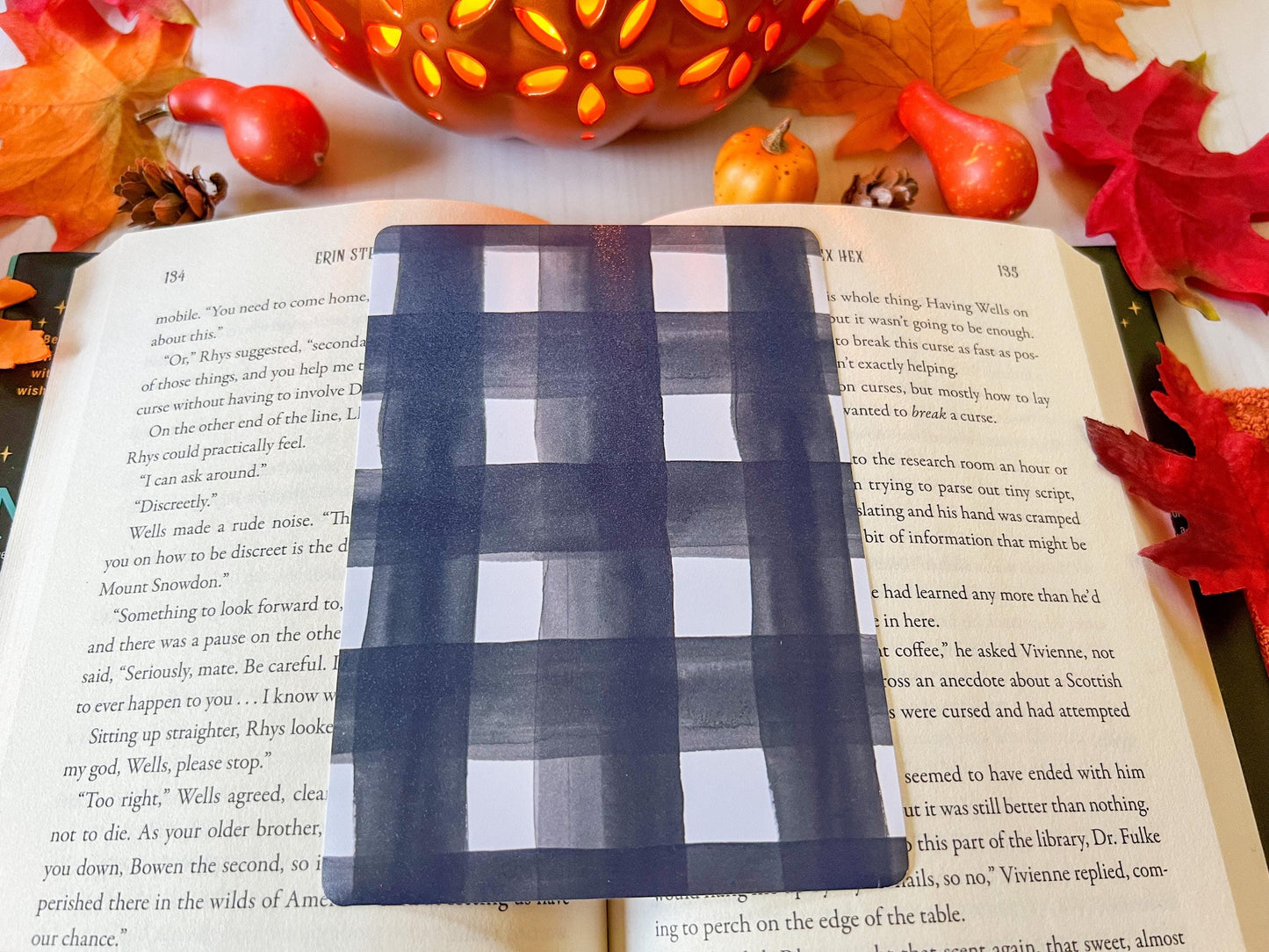 E-Reader Case Insert Black and Purple Halloween Gingham Plaid