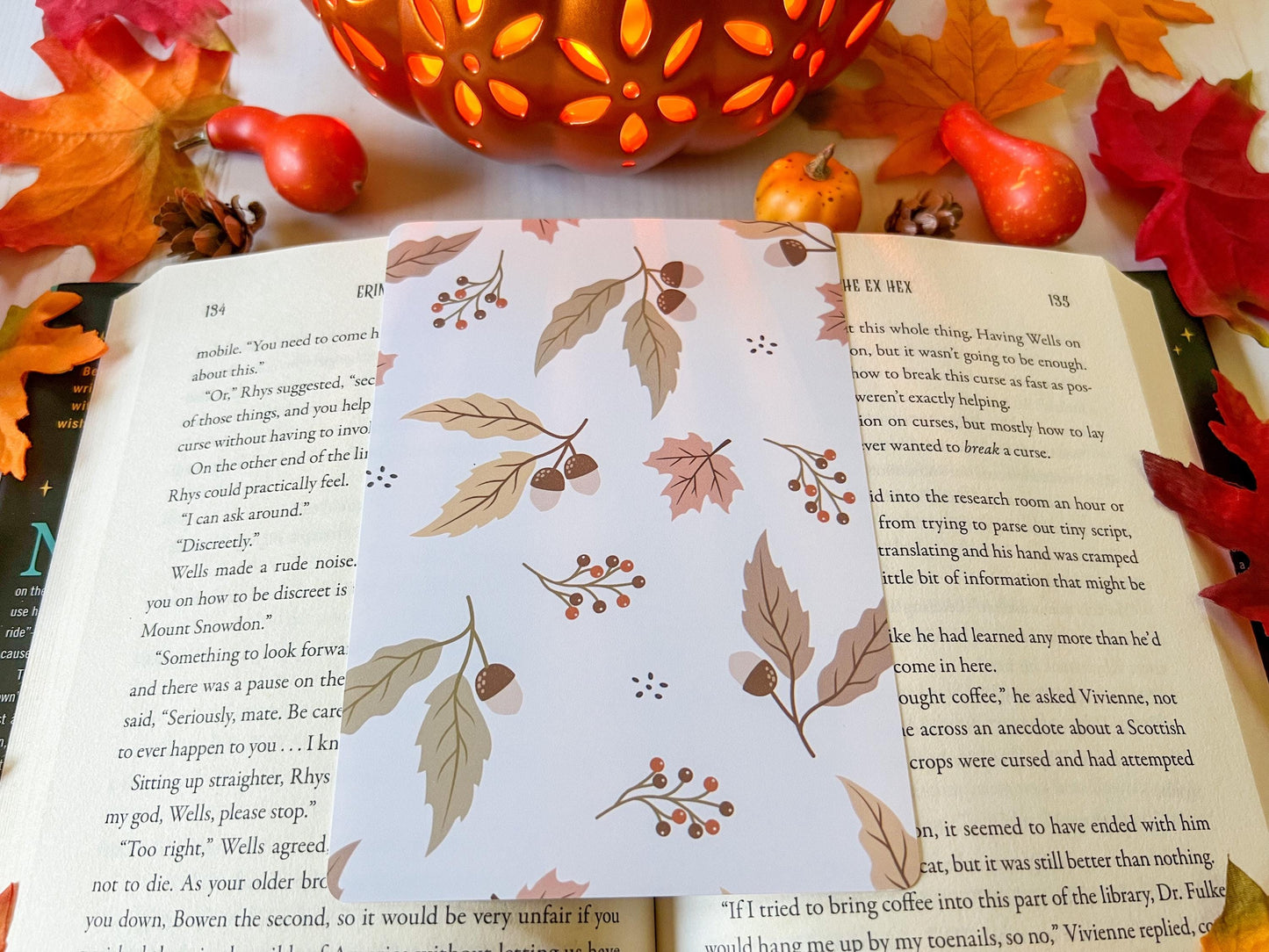 Fall Pumpkins & Leaves E-Reader Case Insert