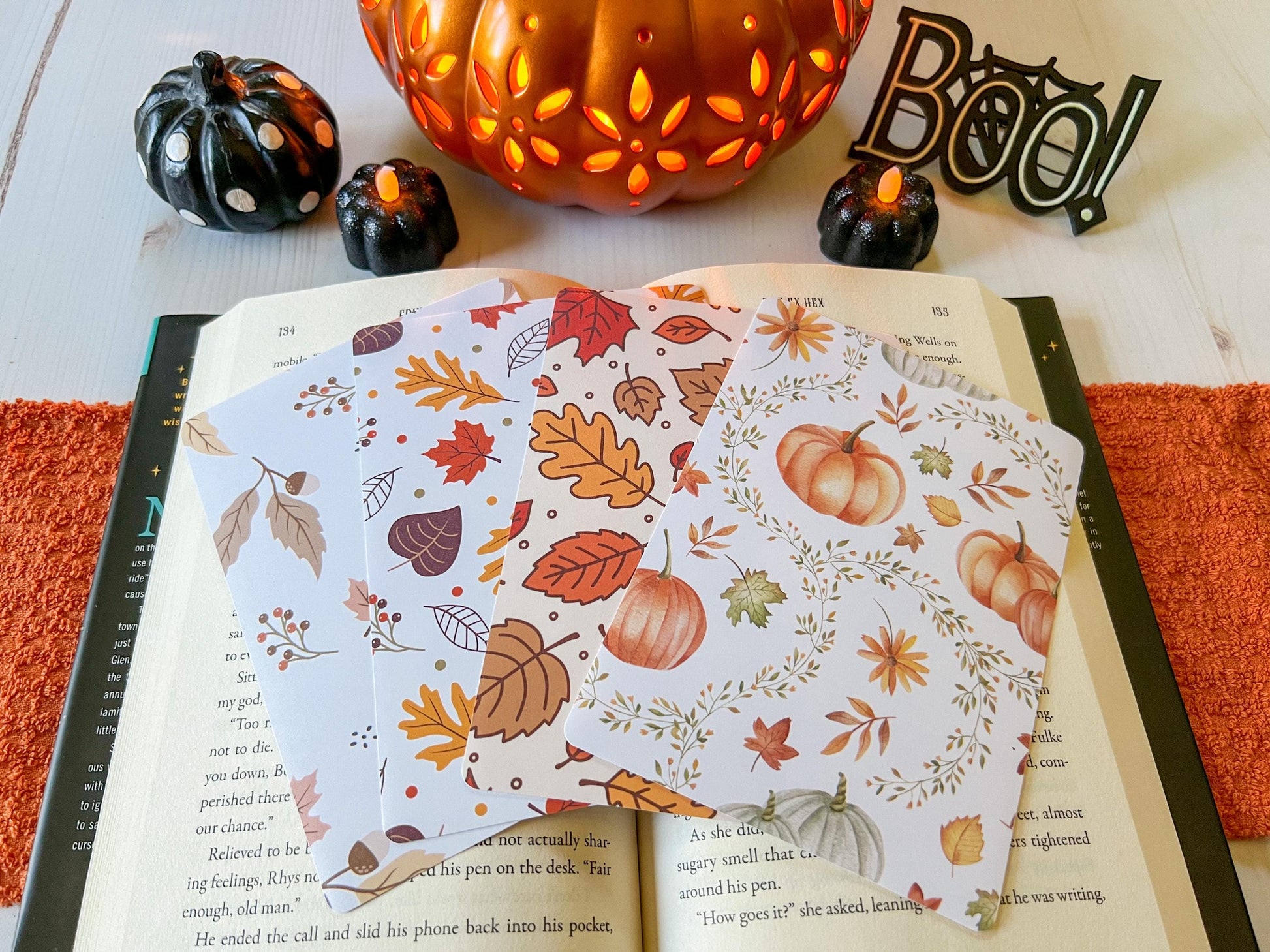 Fall Pumpkins & Leaves E-Reader Case Insert
