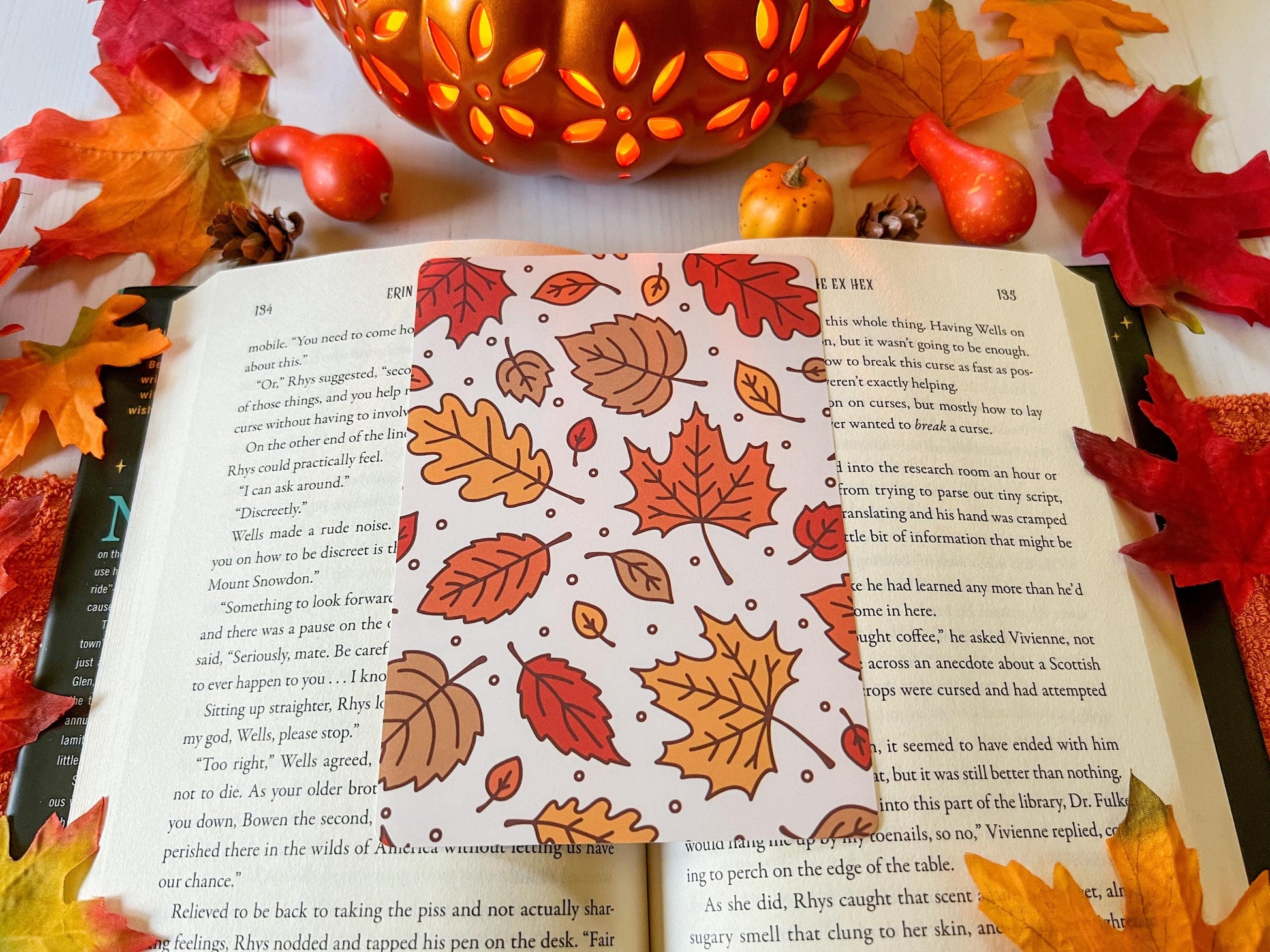 Fall Pumpkins & Leaves E-Reader Case Insert