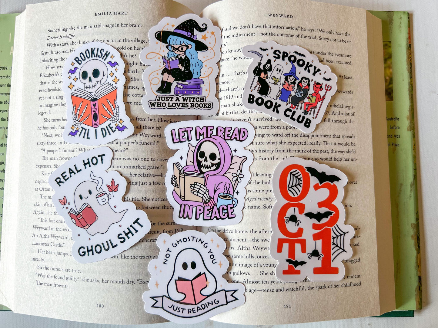 Hot Ghoul Reading Halloween Sticker