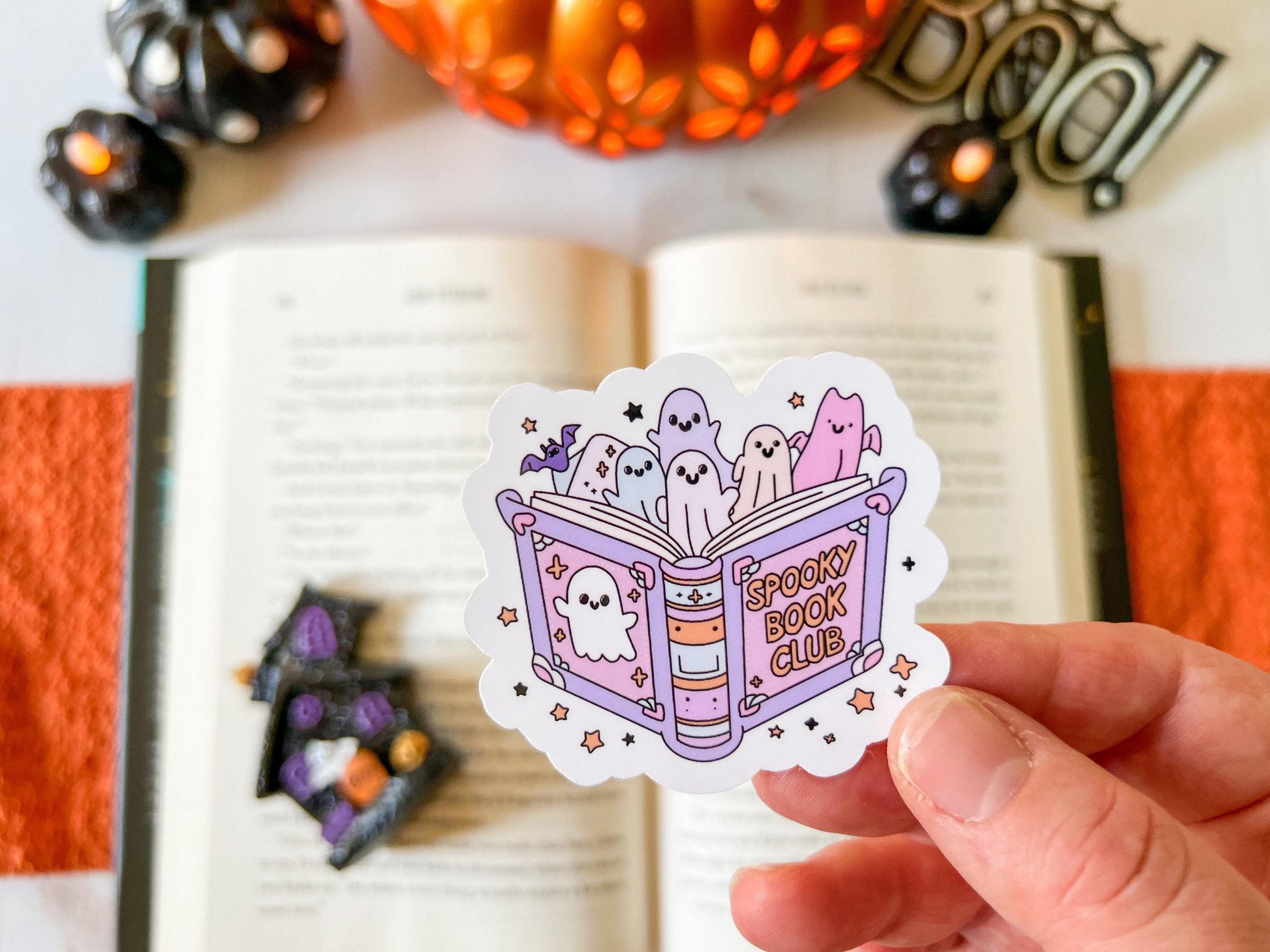 Spooky Book Club Ghosts Halloween Books Sticker