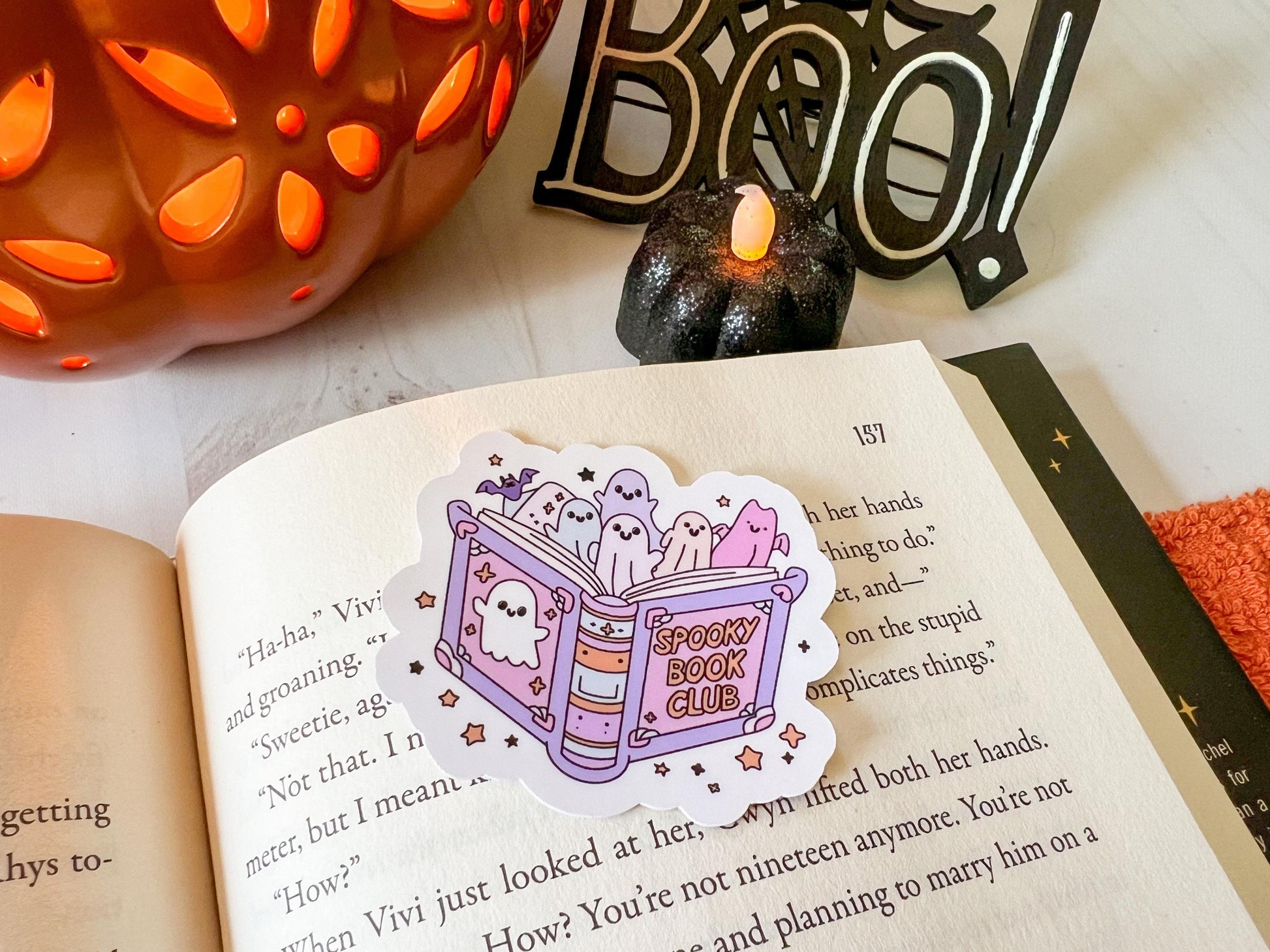 Spooky Book Club Ghosts Halloween Books Sticker