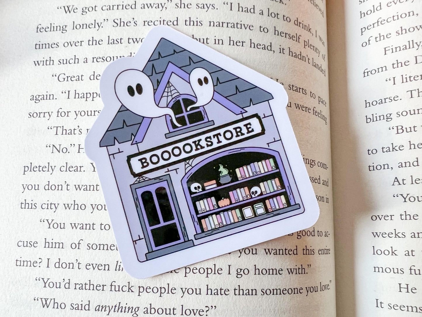 Haunted Bookstore Ghosts Halloween Books Sticker