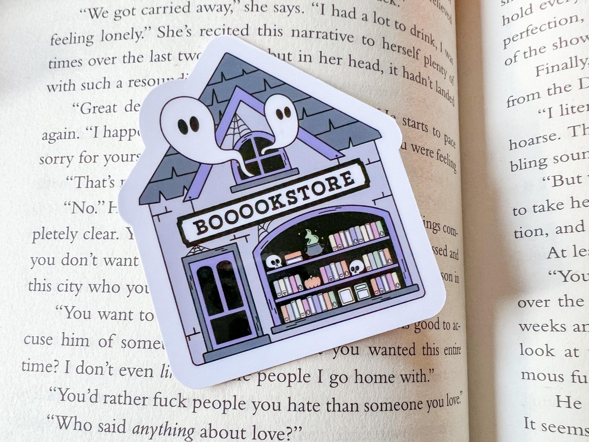 Haunted Bookstore Ghosts Halloween Books Sticker