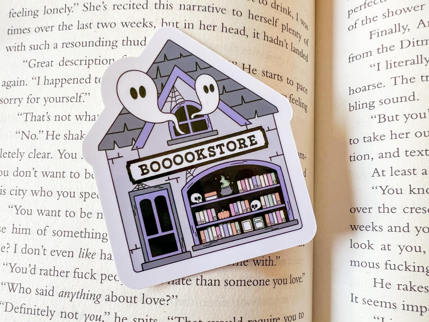 Haunted Bookstore Ghosts Halloween Books Sticker