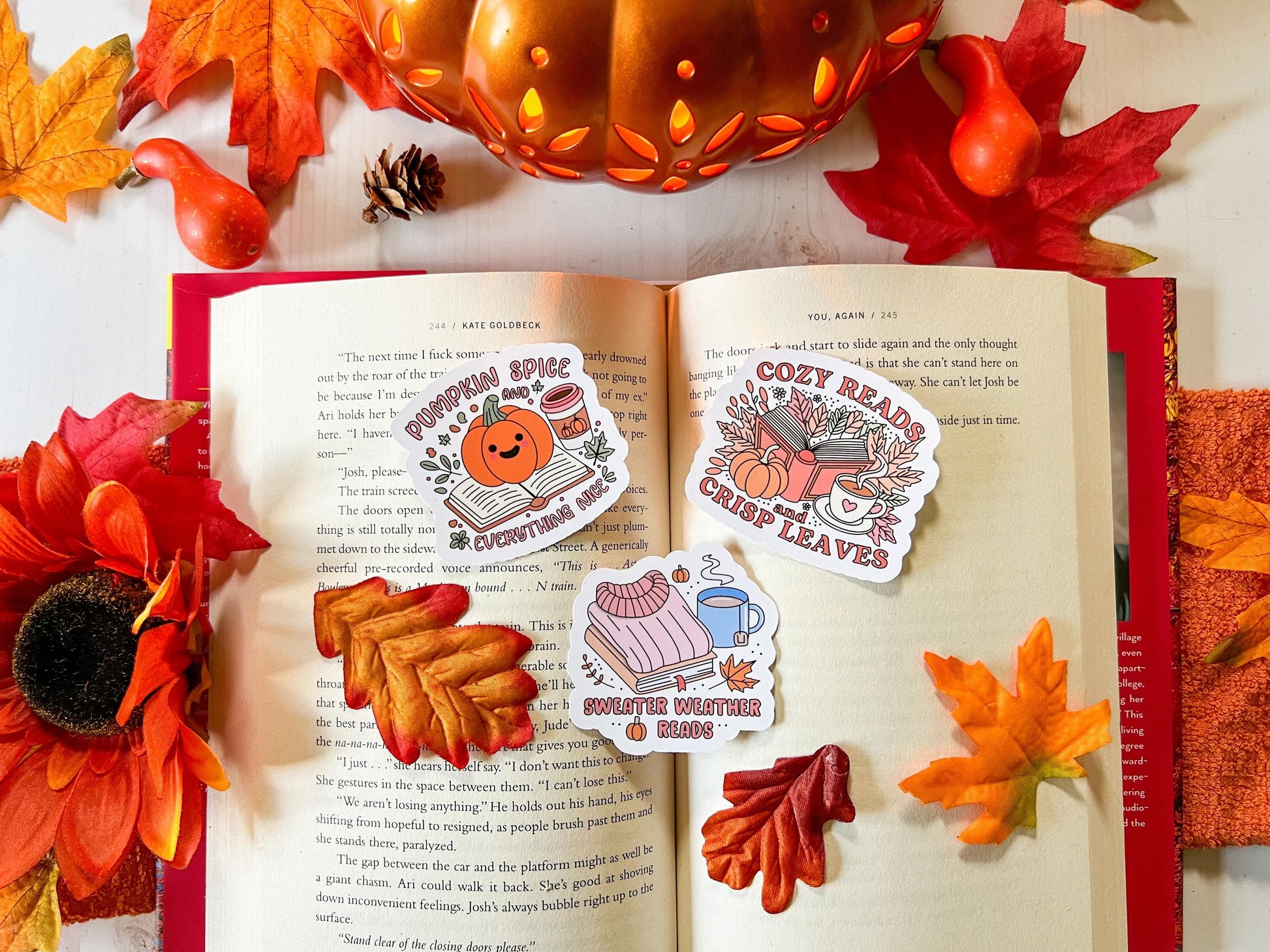 Pumpkin Spice and Books Fall Sticker
