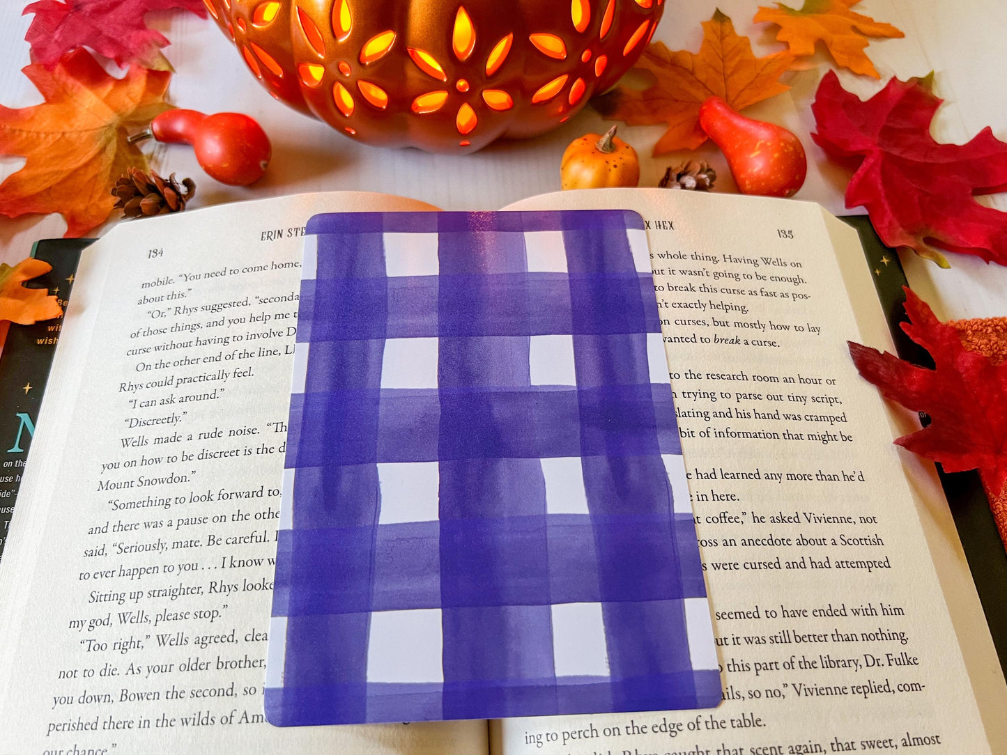 E-Reader Case Insert Black and Purple Halloween Gingham Plaid