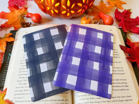 E-Reader Case Insert Black and Purple Halloween Gingham Plaid
