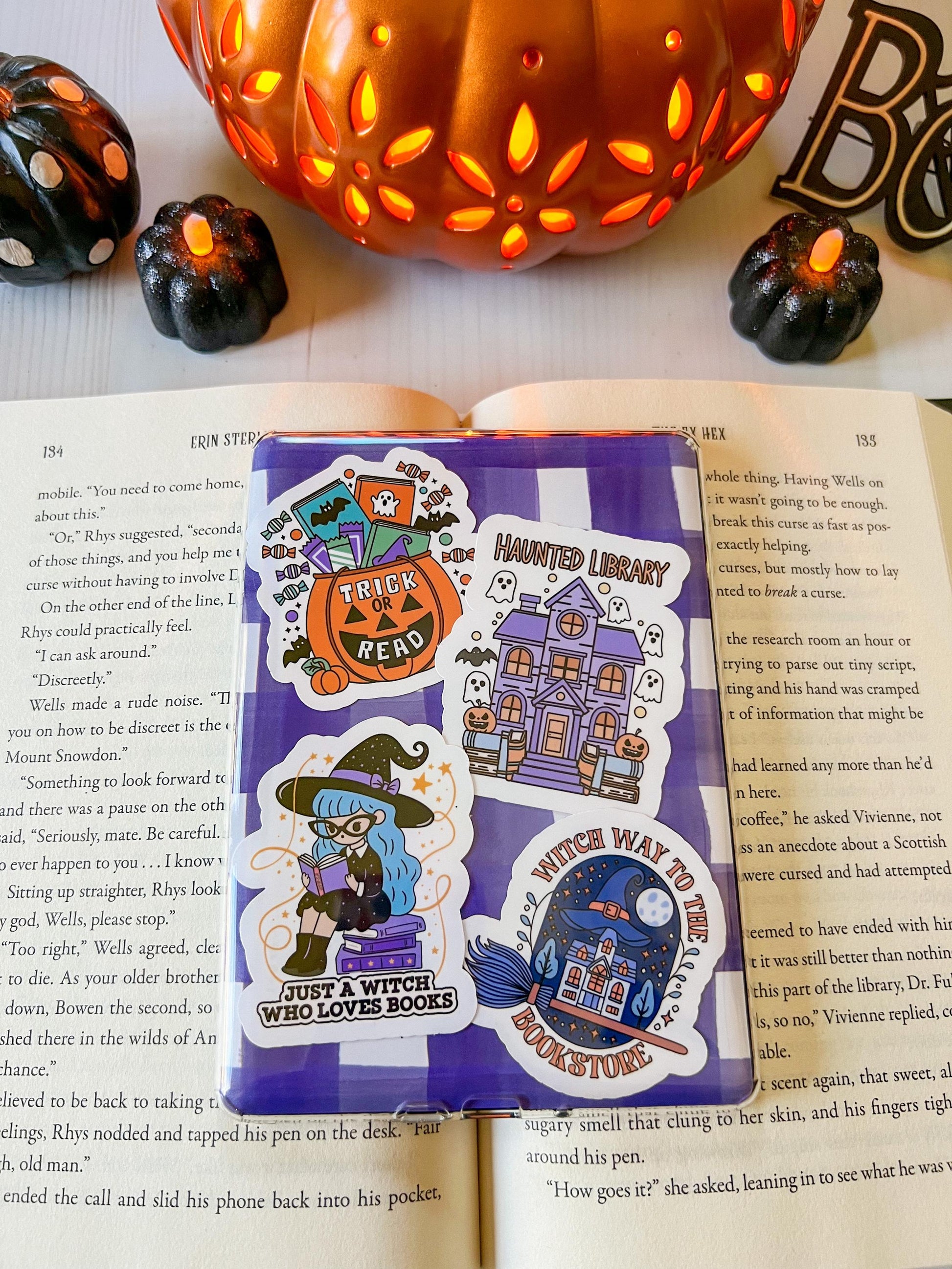 E-Reader Case Insert Black and Purple Halloween Gingham Plaid