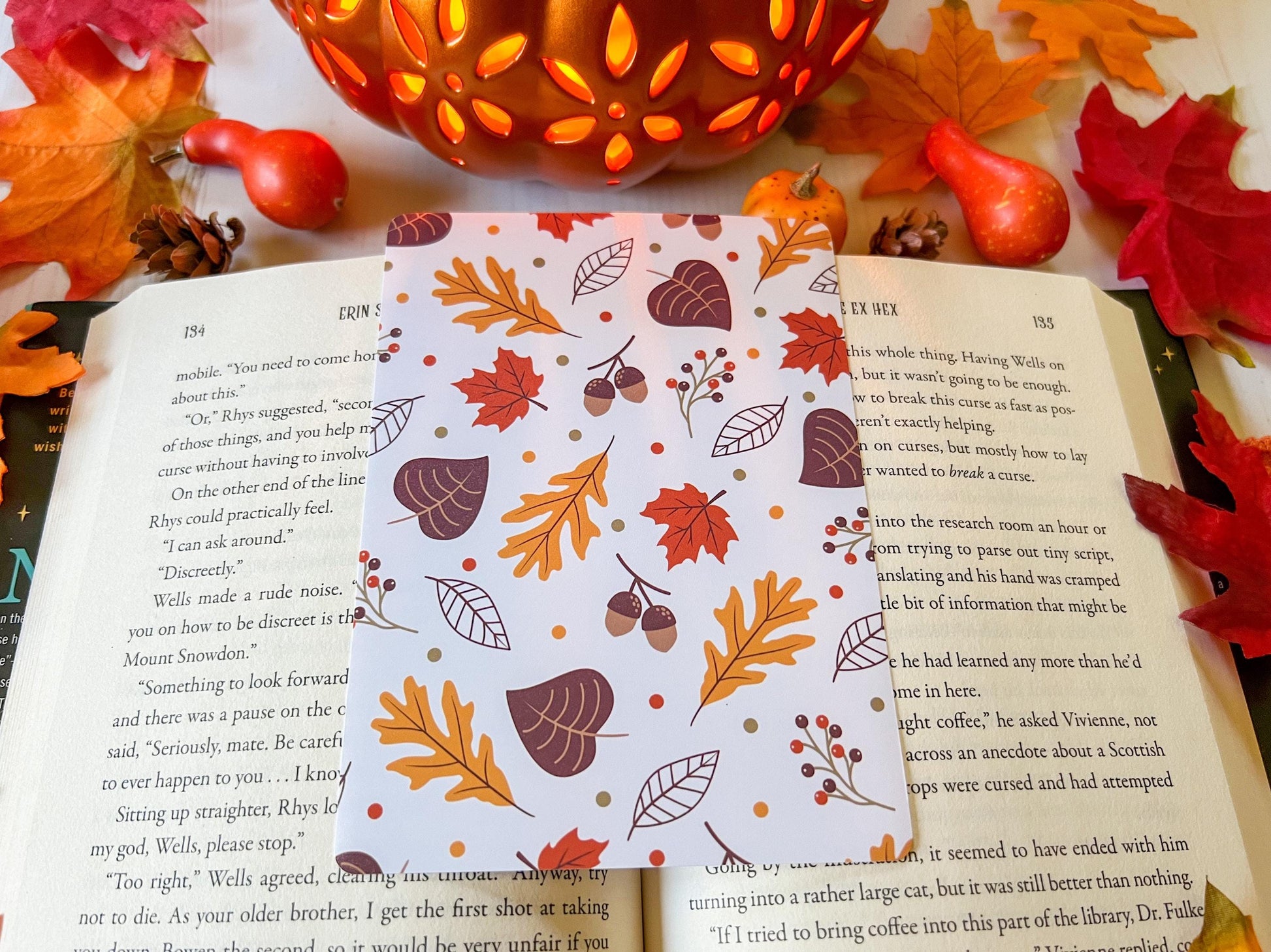 Fall Pumpkins & Leaves E-Reader Case Insert