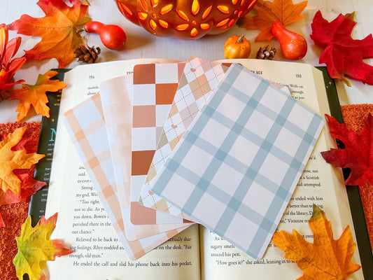 Fall Gingham Plaid E-Reader Case Insert