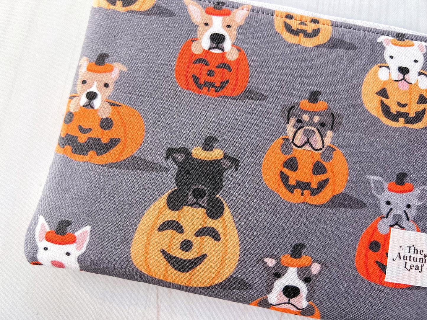 Dogs in Pumpkins Halloween Zippered E-Reader Pouch Case