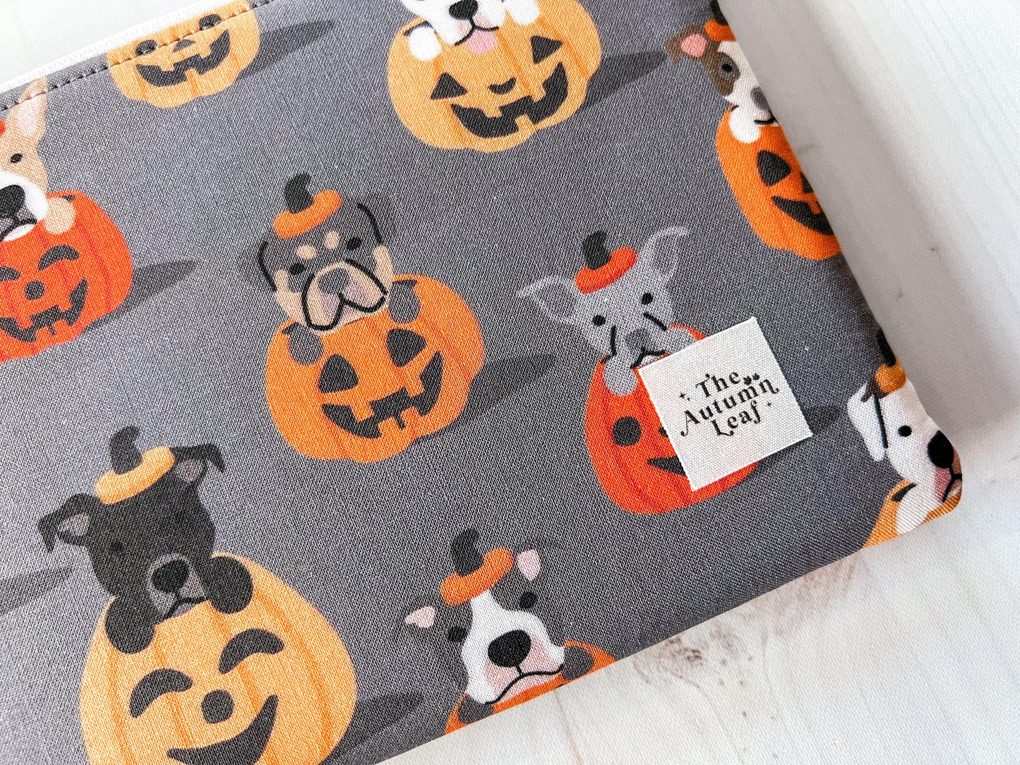 Dogs in Pumpkins Halloween Zippered E-Reader Pouch Case