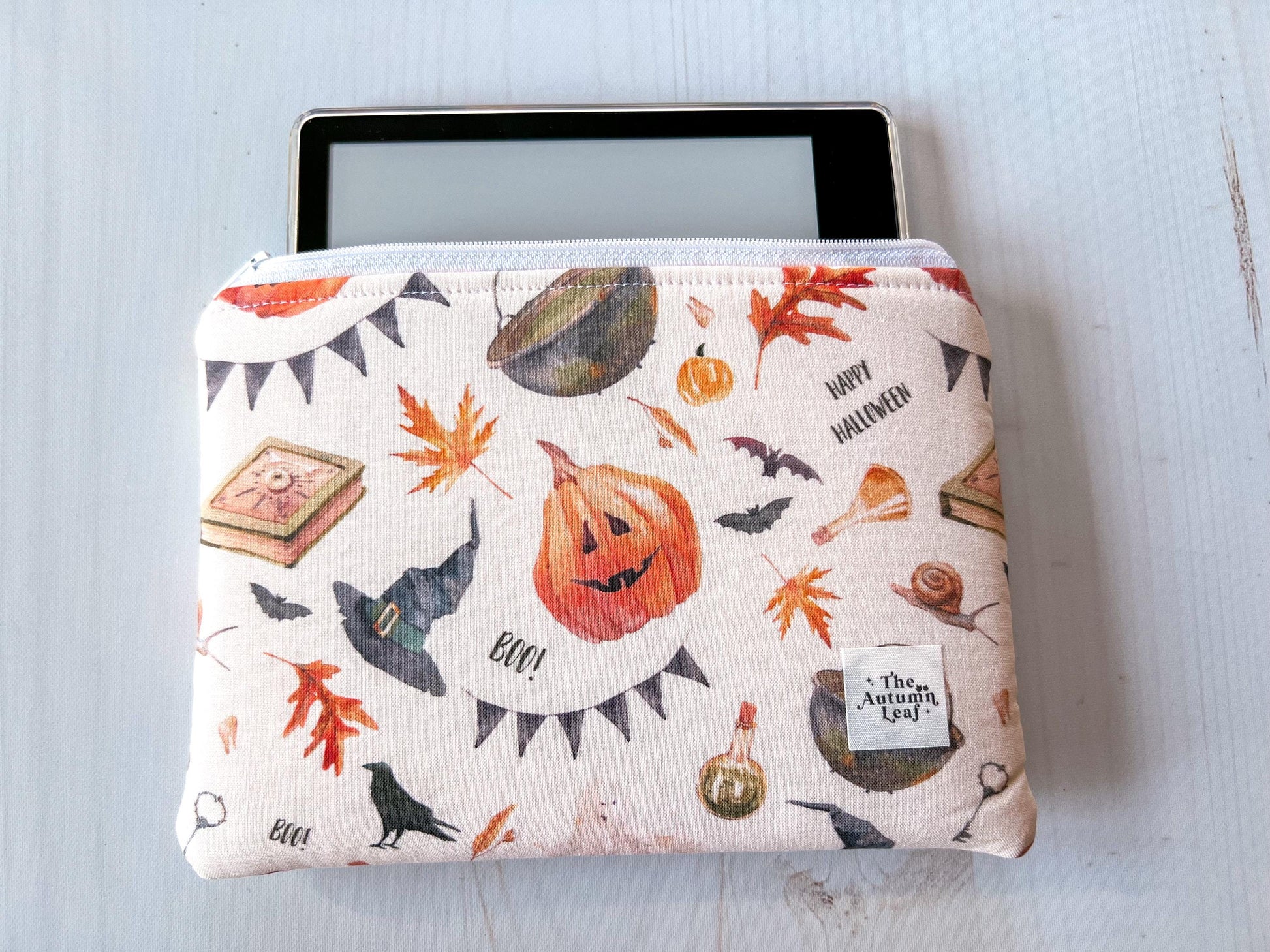Witchy Halloween Zippered E-Reader Pouch Case