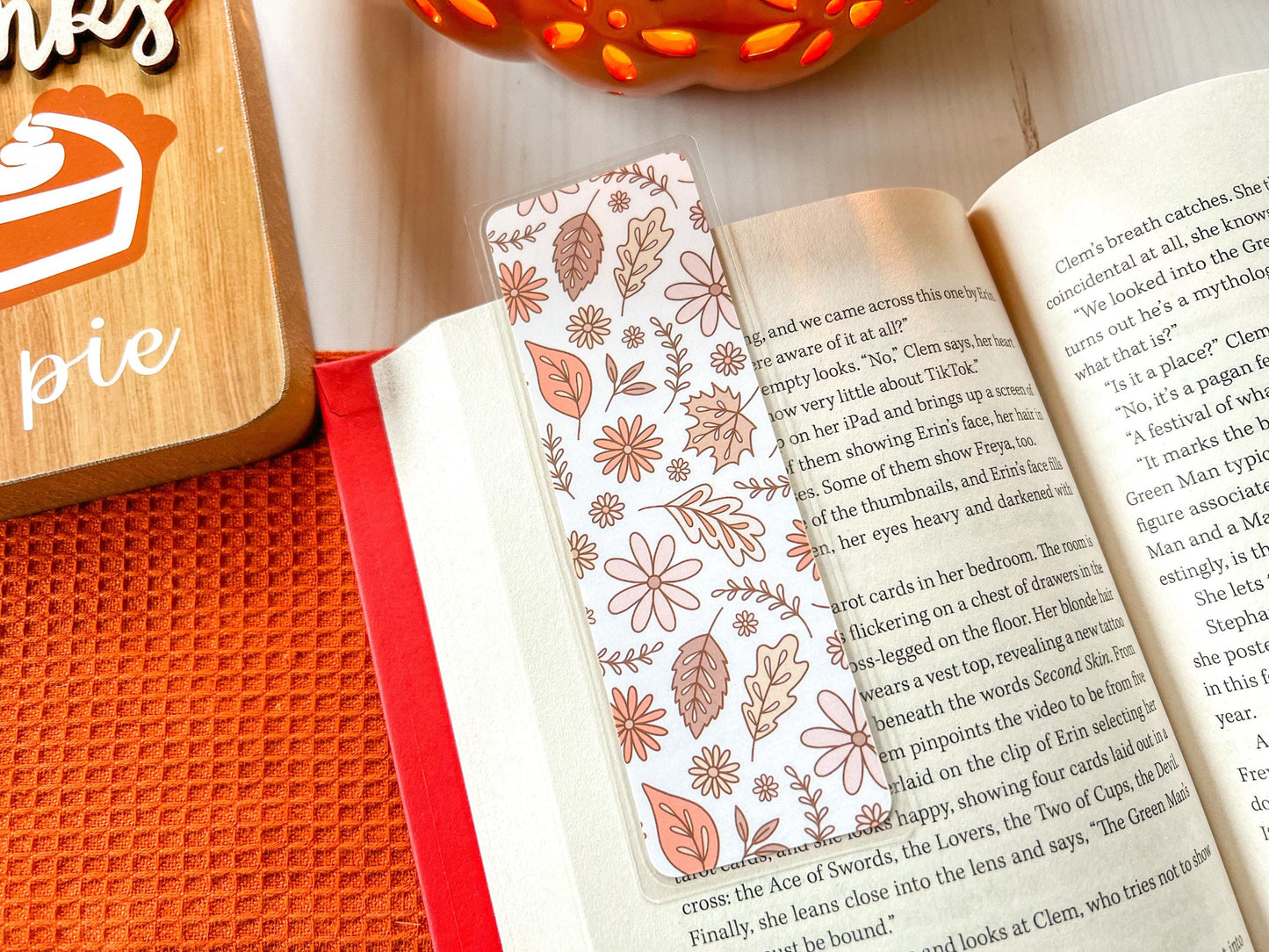 Autumn Floral Leaves Bookmark | Autumn Bookmark | Bookworm Gift | Gift for Reader