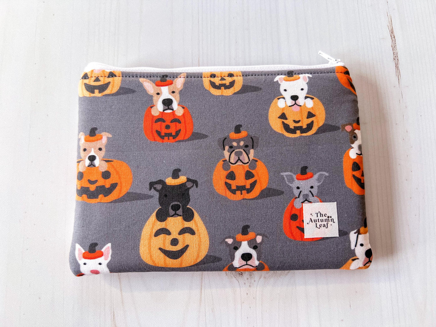 Dogs in Pumpkins Halloween Zippered E-Reader Pouch Case