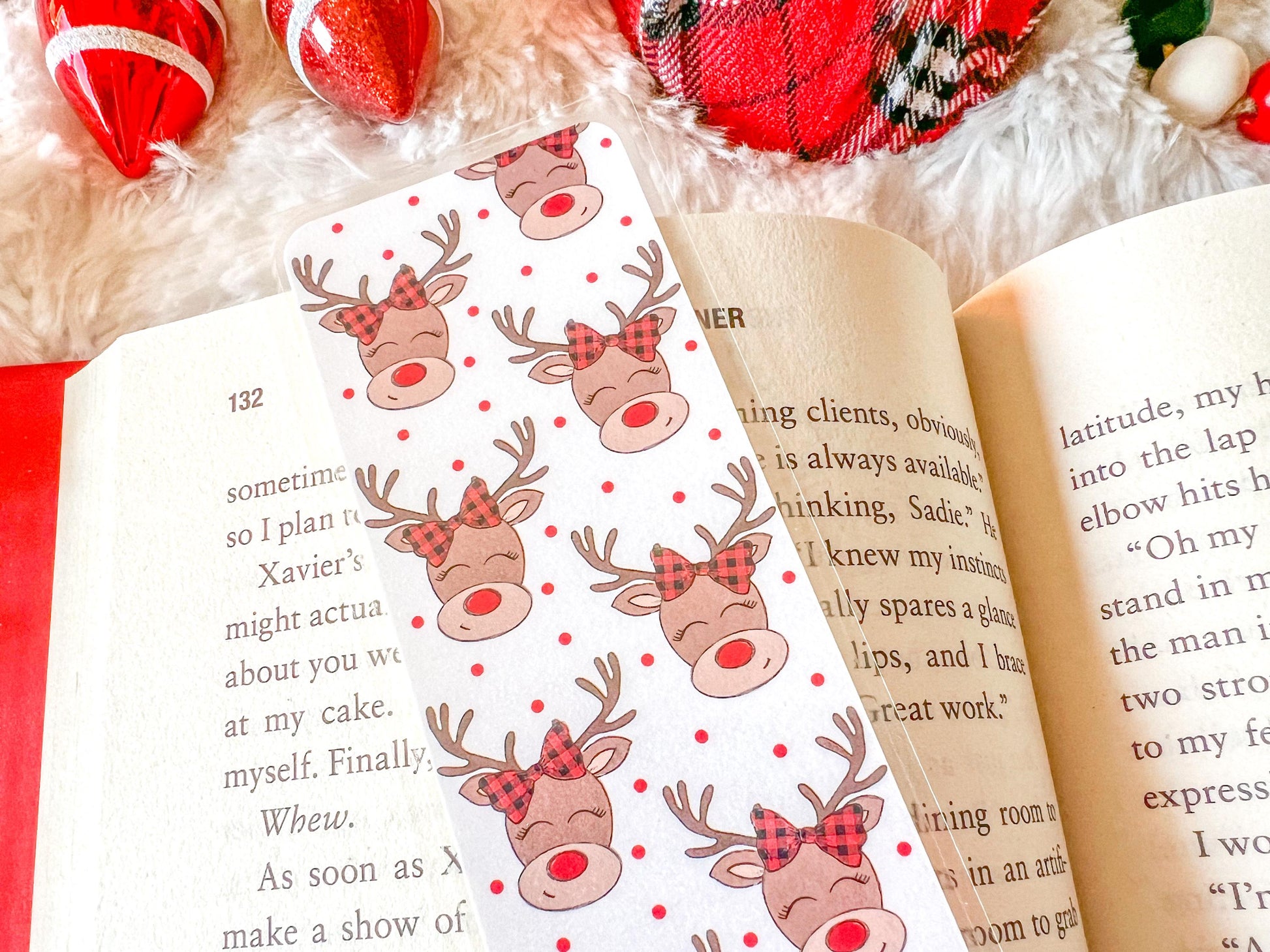 Reindeer Christmas Bookmark | Christmas Bookmark | Winter Bookmark | Bookworm Gift | Stocking Stuffer | Gift for Reader