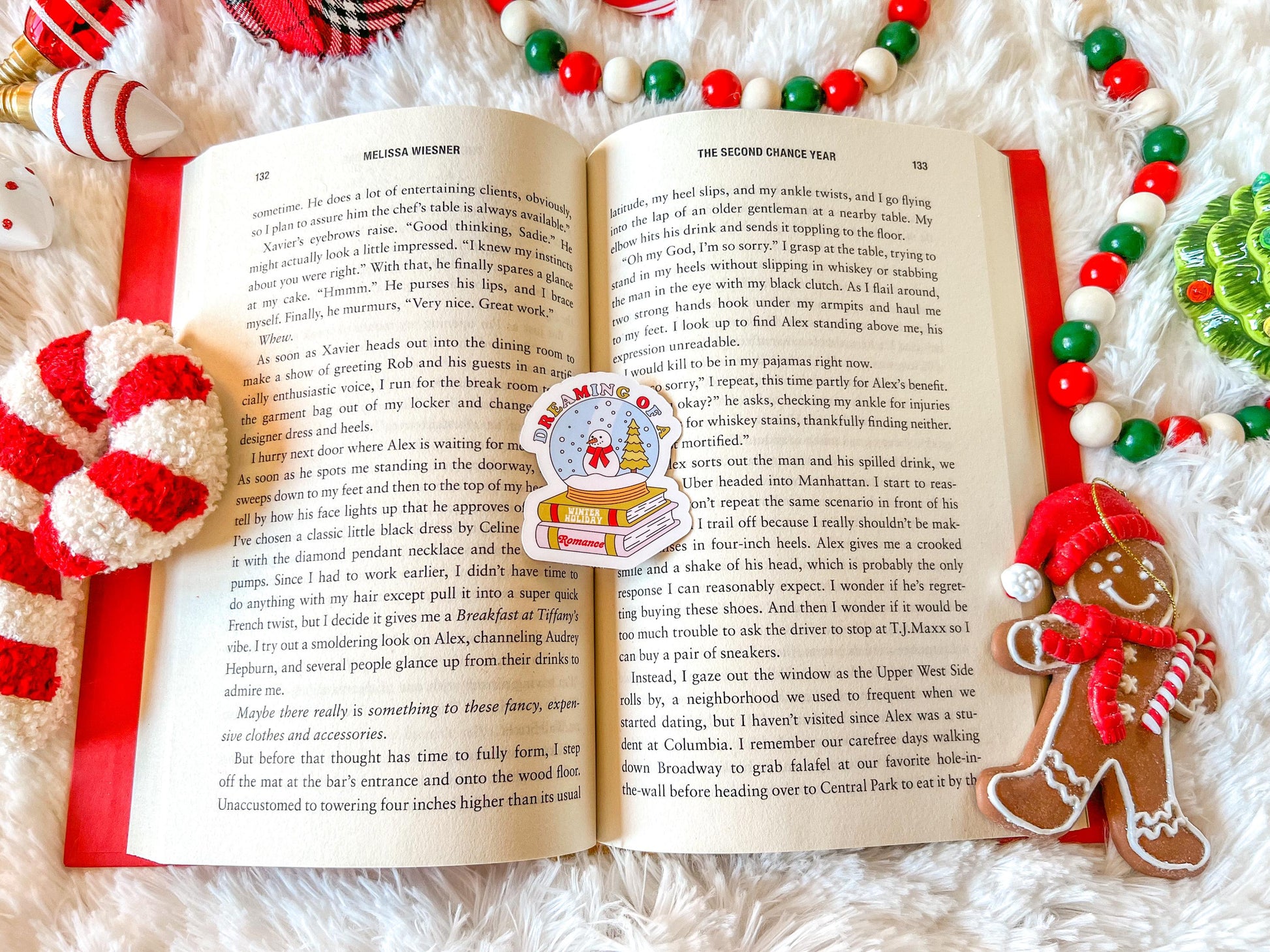 Dreaming of a Winter Holiday Romance Christmas Snow Globe Vinyl Sticker