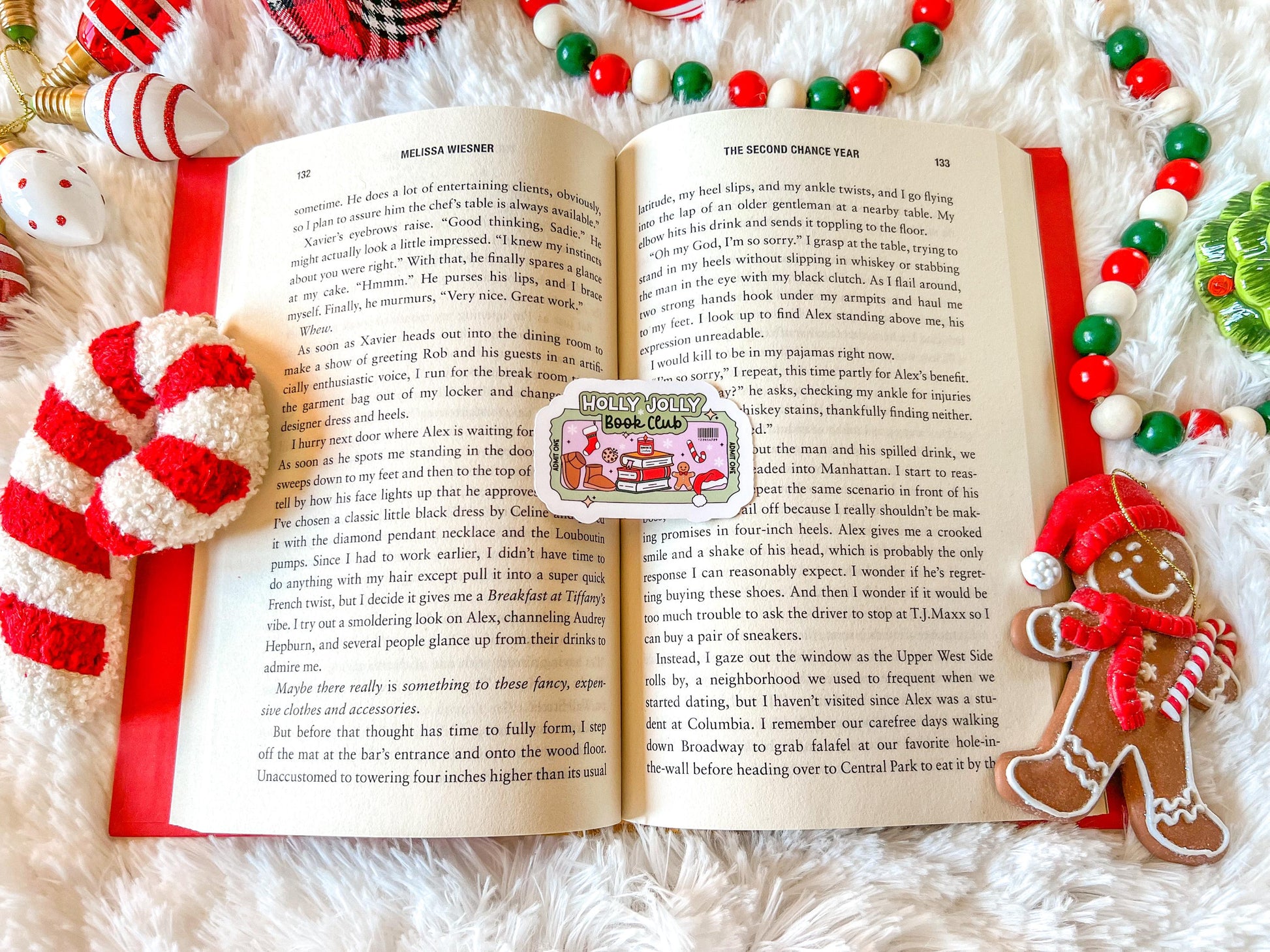 Holly Jolly Book Club Christmas Vinyl Sticker
