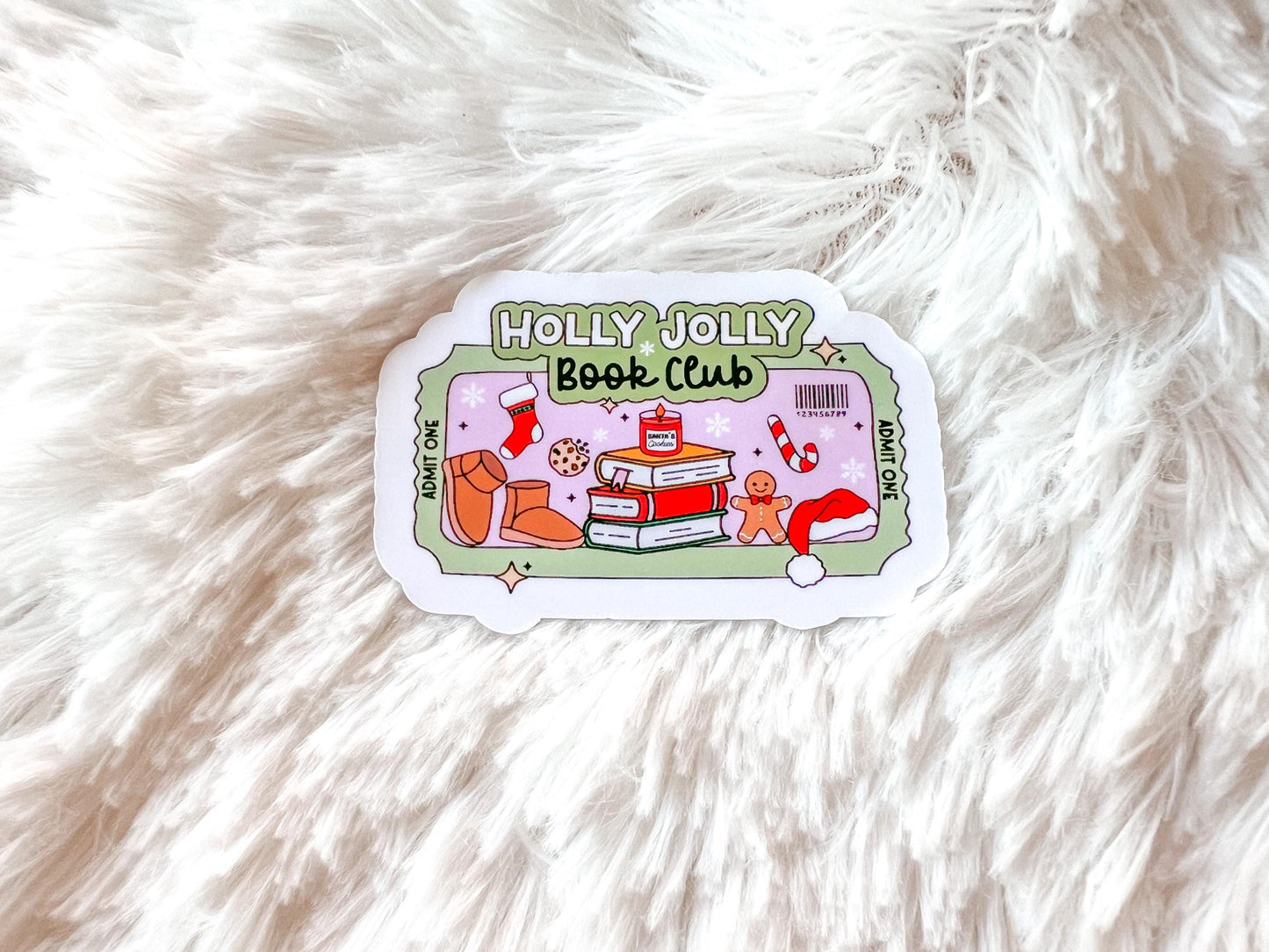 Holly Jolly Book Club Christmas Vinyl Sticker