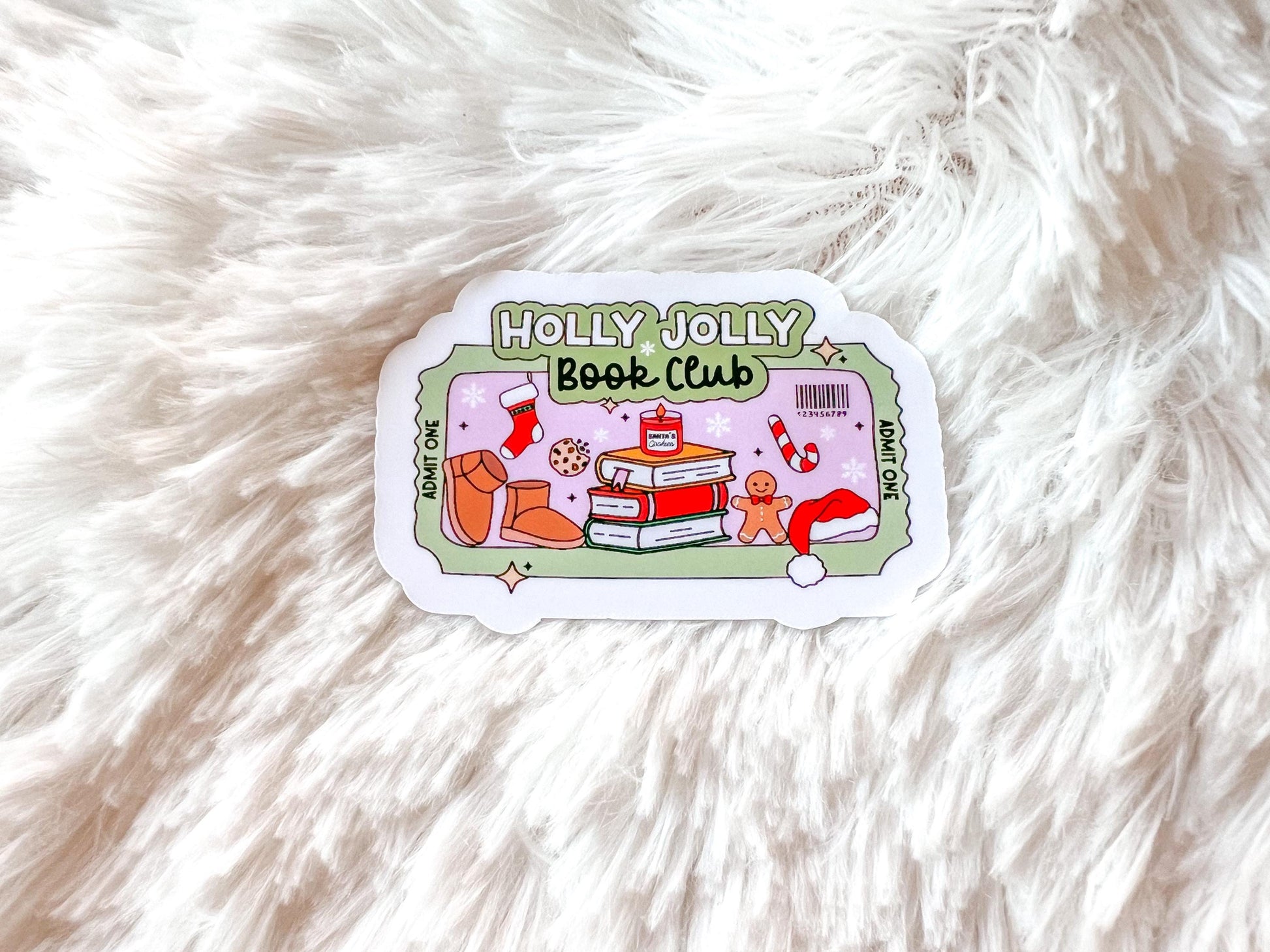 Holly Jolly Book Club Christmas Vinyl Sticker