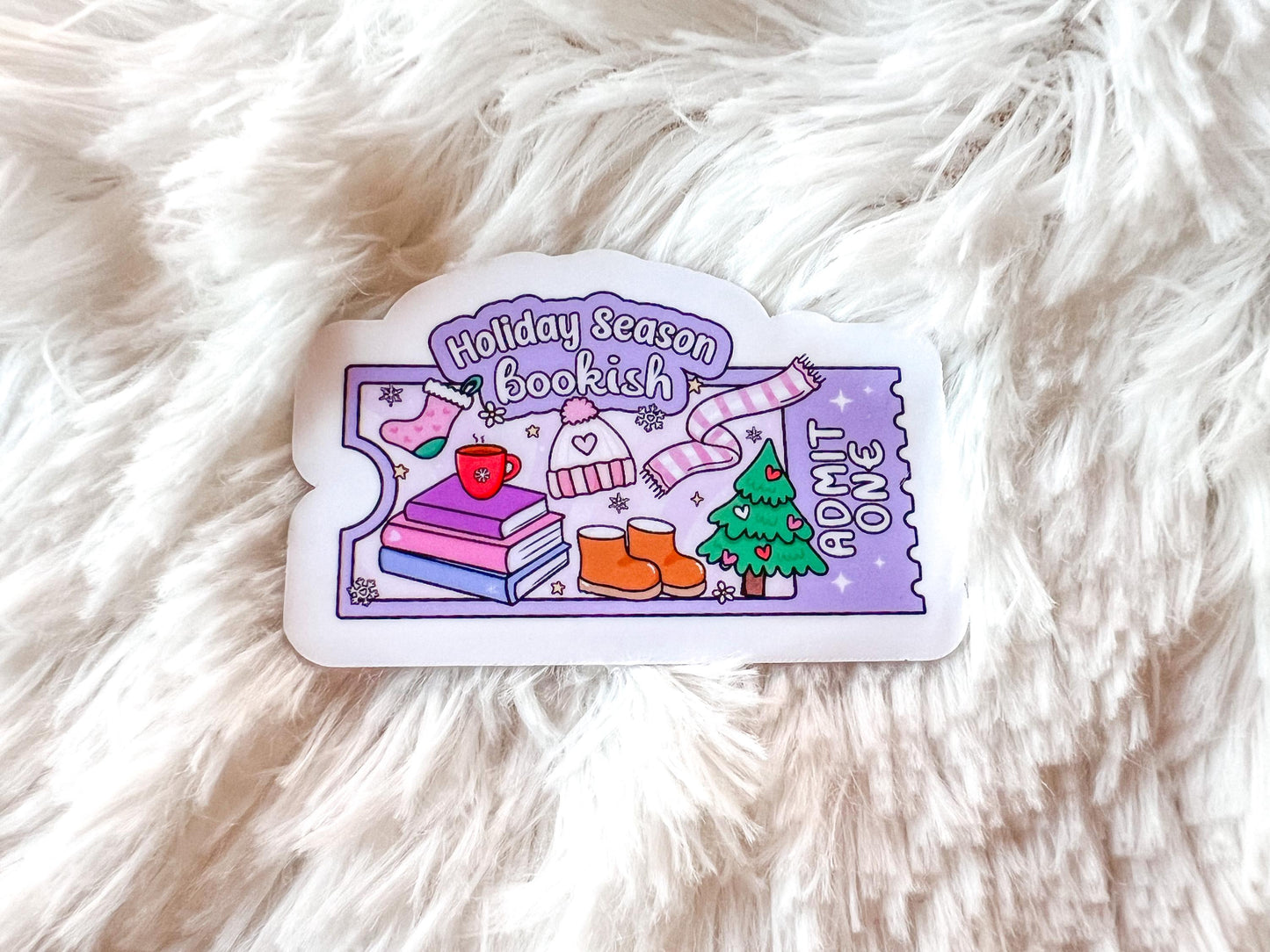 Bookish Holiday Season Christmas Vinyl Sticker