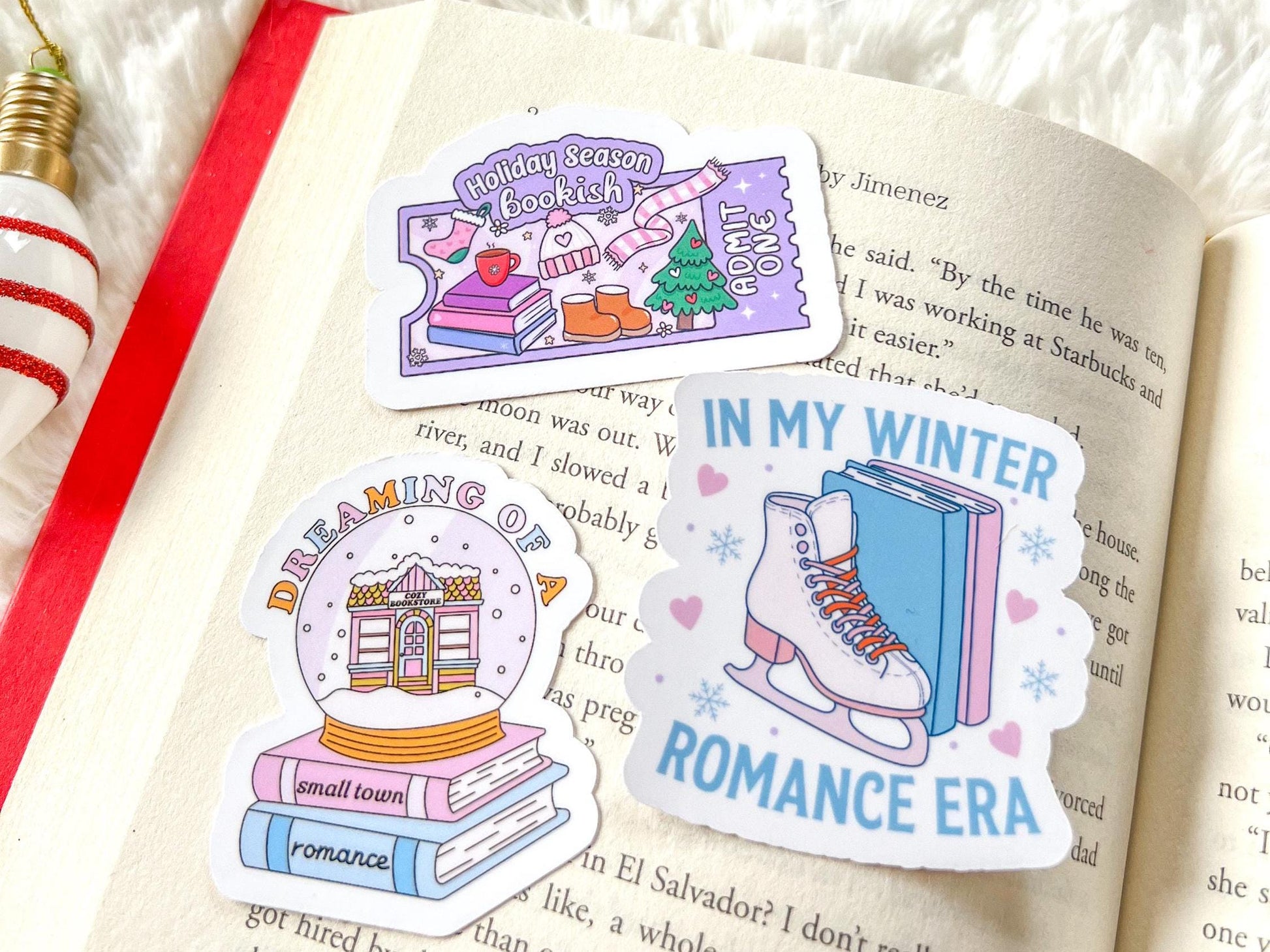 Bookish Holiday Season Christmas Vinyl Sticker