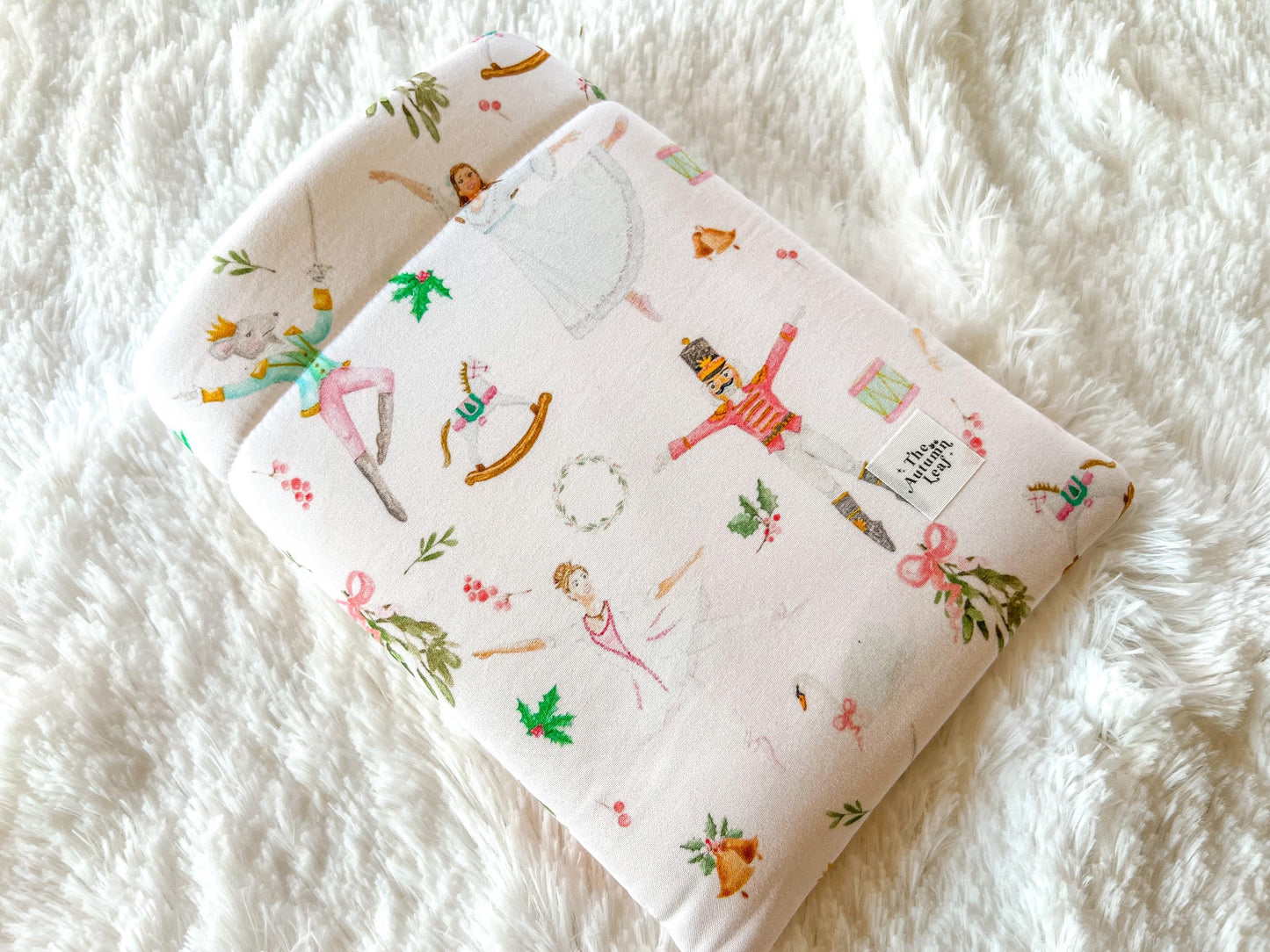 Pink Nutcracker Book Cozy | Christmas Book Cover | Christmas Book Protector | Snowman Book Cover | Cozy Book Cover