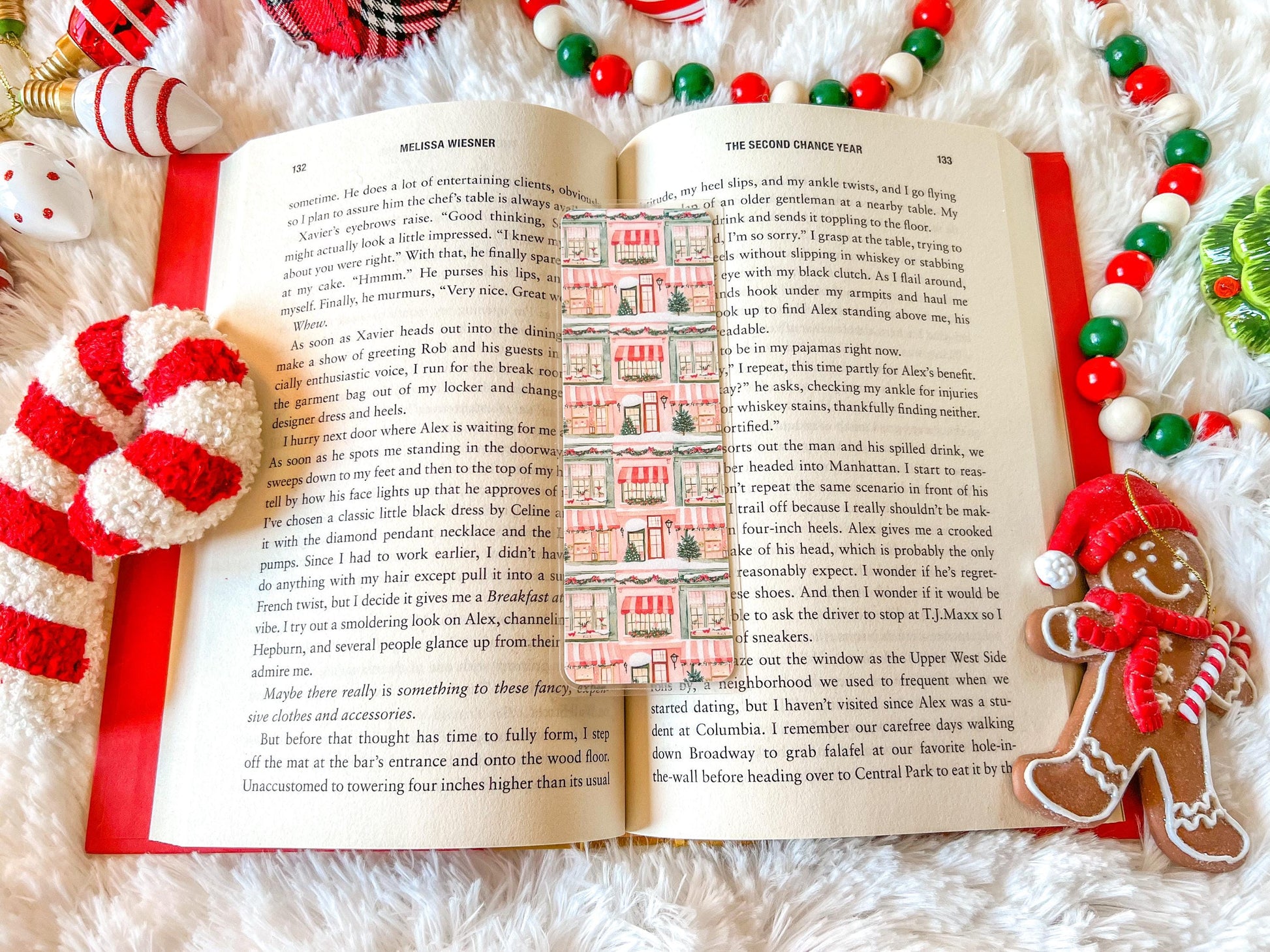 Christmas Shops Bookmark | Christmas Bookmark | Winter Bookmark | Gift for Reader | Holiday Bookmark