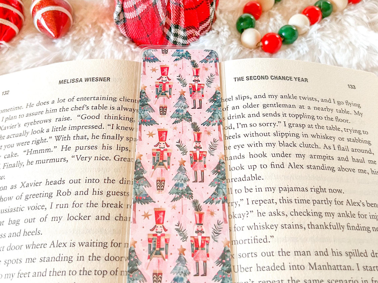 Pink Nutcracker Christmas Bookmark | Christmas Bookmark | Winter Bookmark | Gift for Reader | Christmas Lights Bookmark