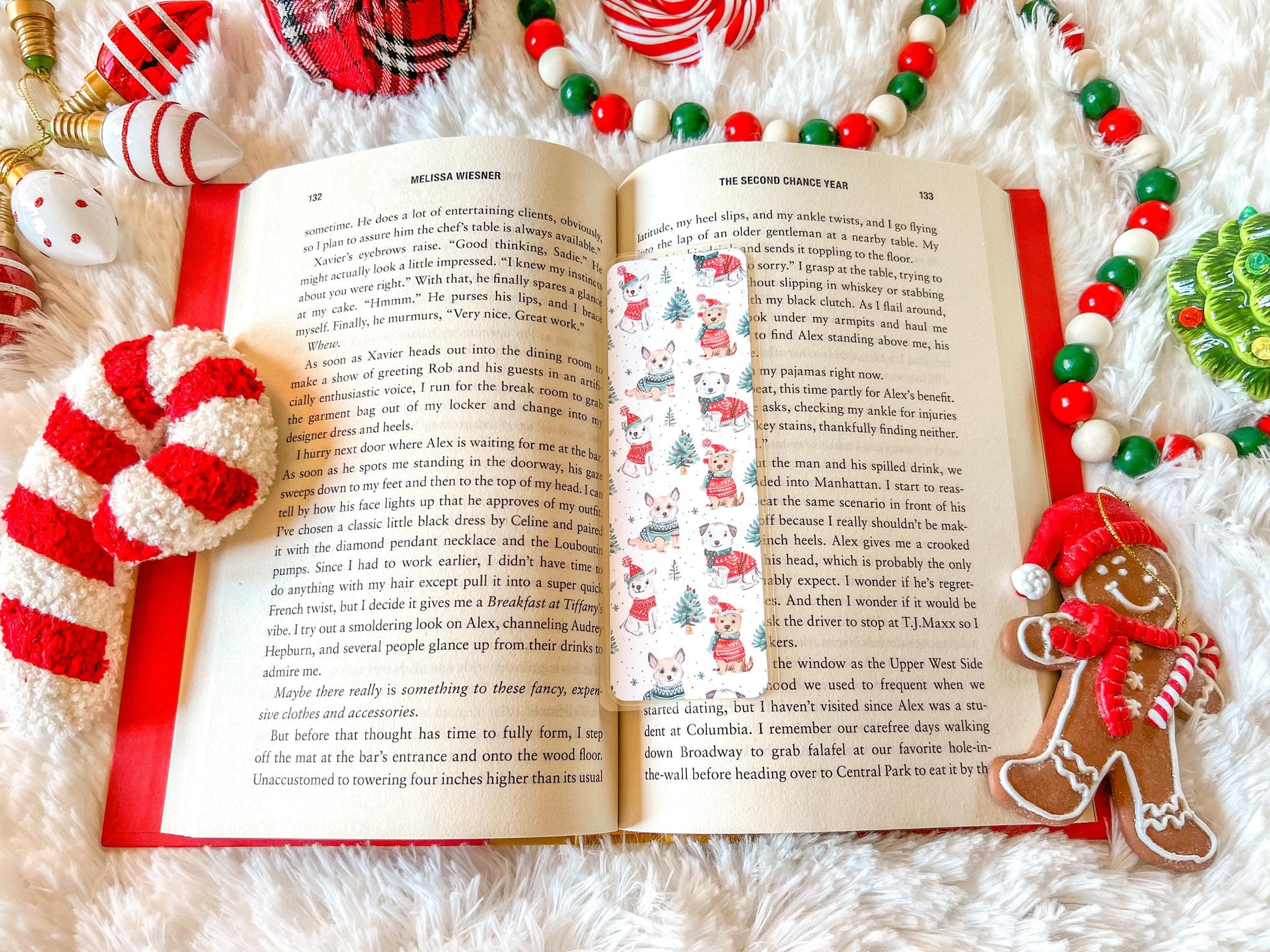 Christmas Puppies Dog Bookmark | Christmas Bookmark | Winter Bookmark | Gift for Reader | Dog Bookmark