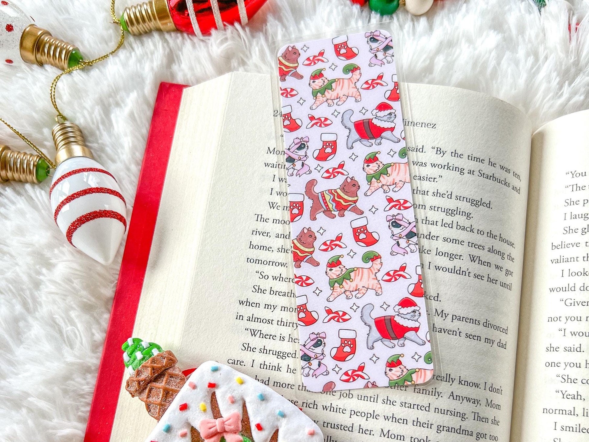Christmas Cats Bookmark | Christmas Bookmark | Winter Bookmark | Gift for Reader | Cats Bookmark