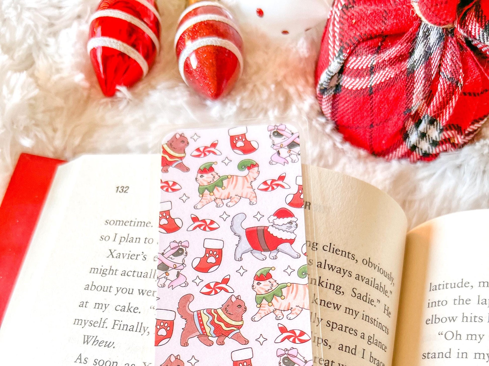 Christmas Cats Bookmark | Christmas Bookmark | Winter Bookmark | Gift for Reader | Cats Bookmark
