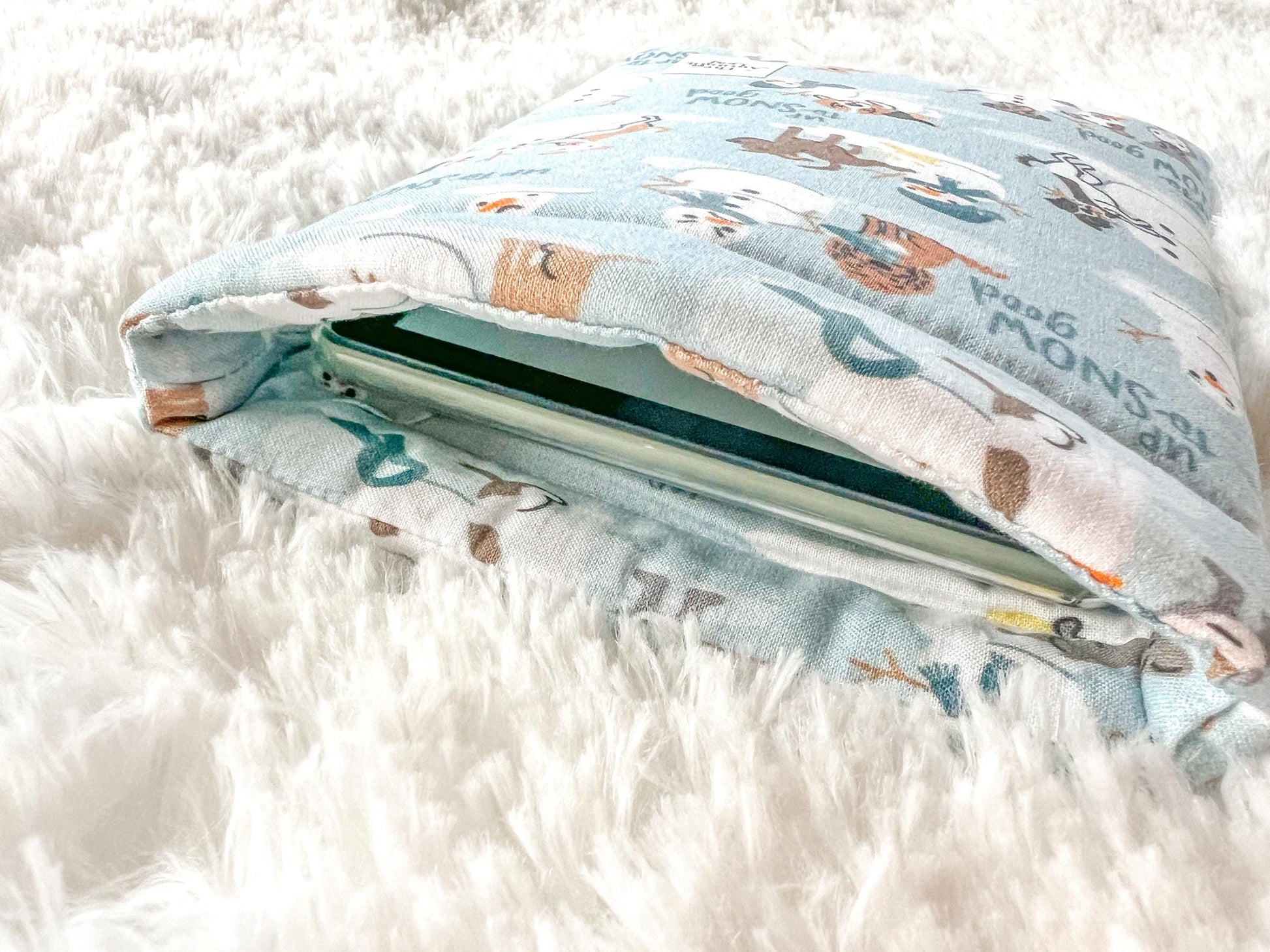 Winter Dogs Up to Snow Good Christmas Book Cozy | Christmas Book Cover | Christmas Book Protector | Dog Book Cover | Cozy Book Cover