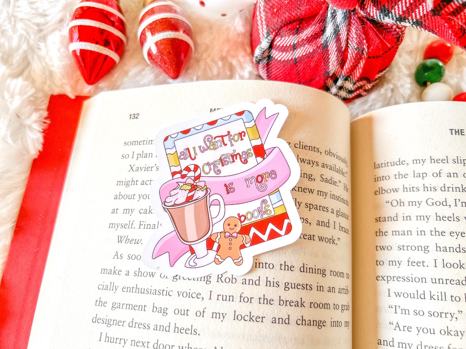 All I Want for Christmas is More Books Vinyl Sticker