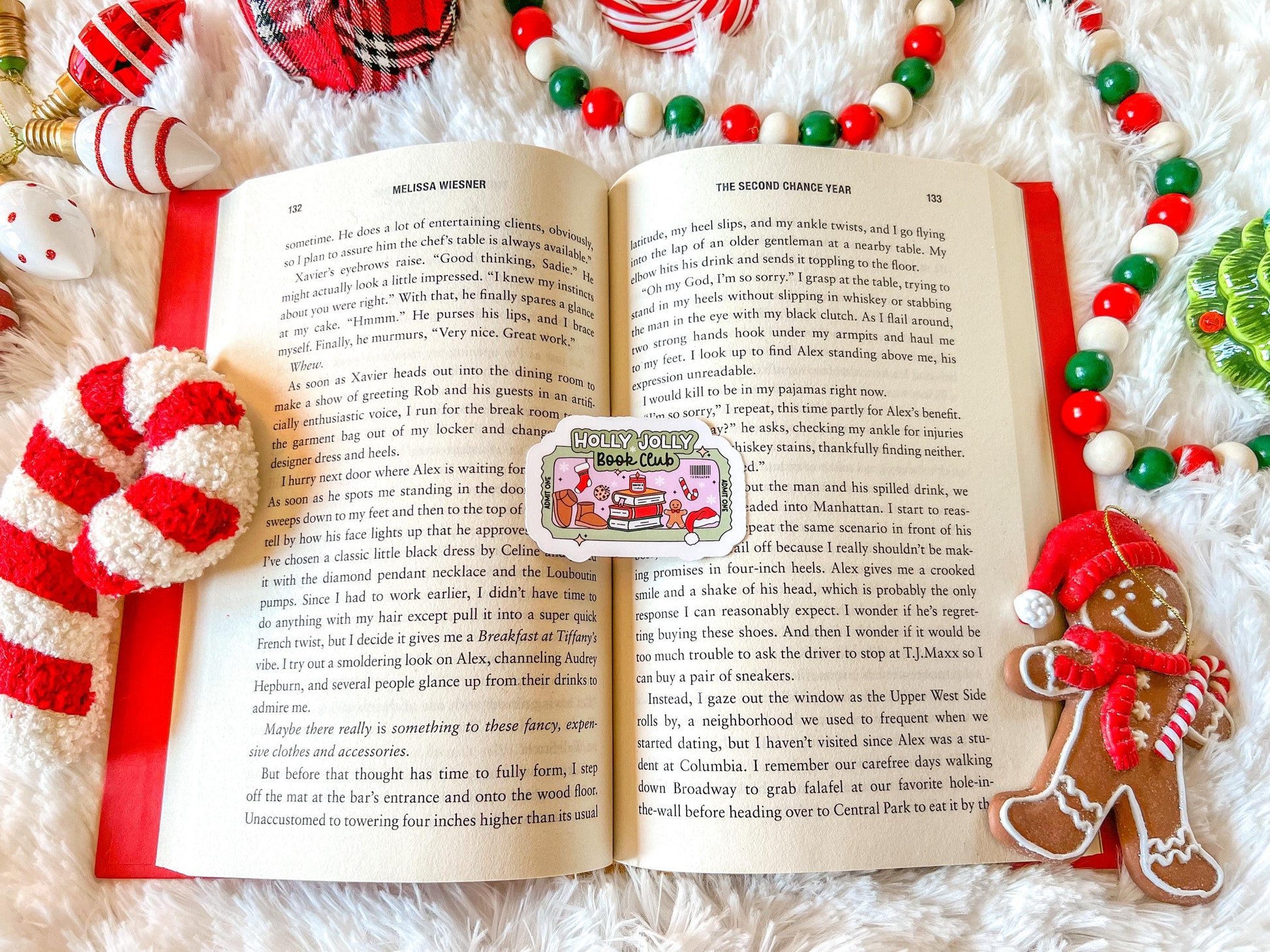 Holly Jolly Book Club Christmas Vinyl Sticker
