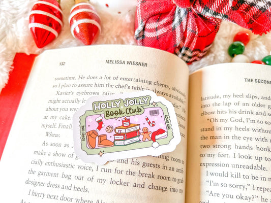Holly Jolly Book Club Christmas Vinyl Sticker