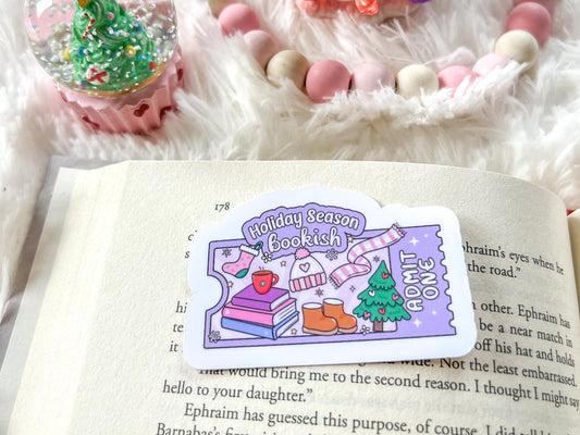 Bookish Holiday Season Christmas Vinyl Sticker
