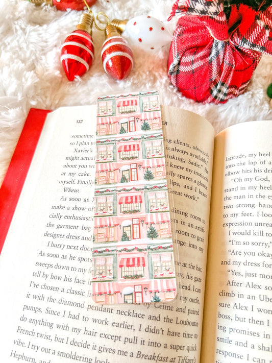 Christmas Shops Bookmark | Christmas Bookmark | Winter Bookmark | Gift for Reader | Holiday Bookmark