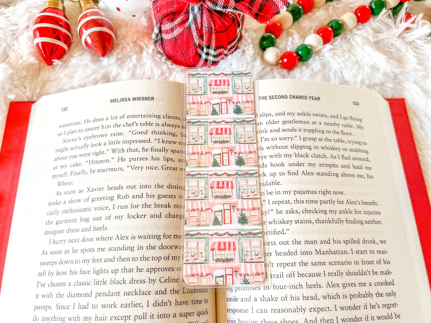 Christmas Shops Bookmark | Christmas Bookmark | Winter Bookmark | Gift for Reader | Holiday Bookmark