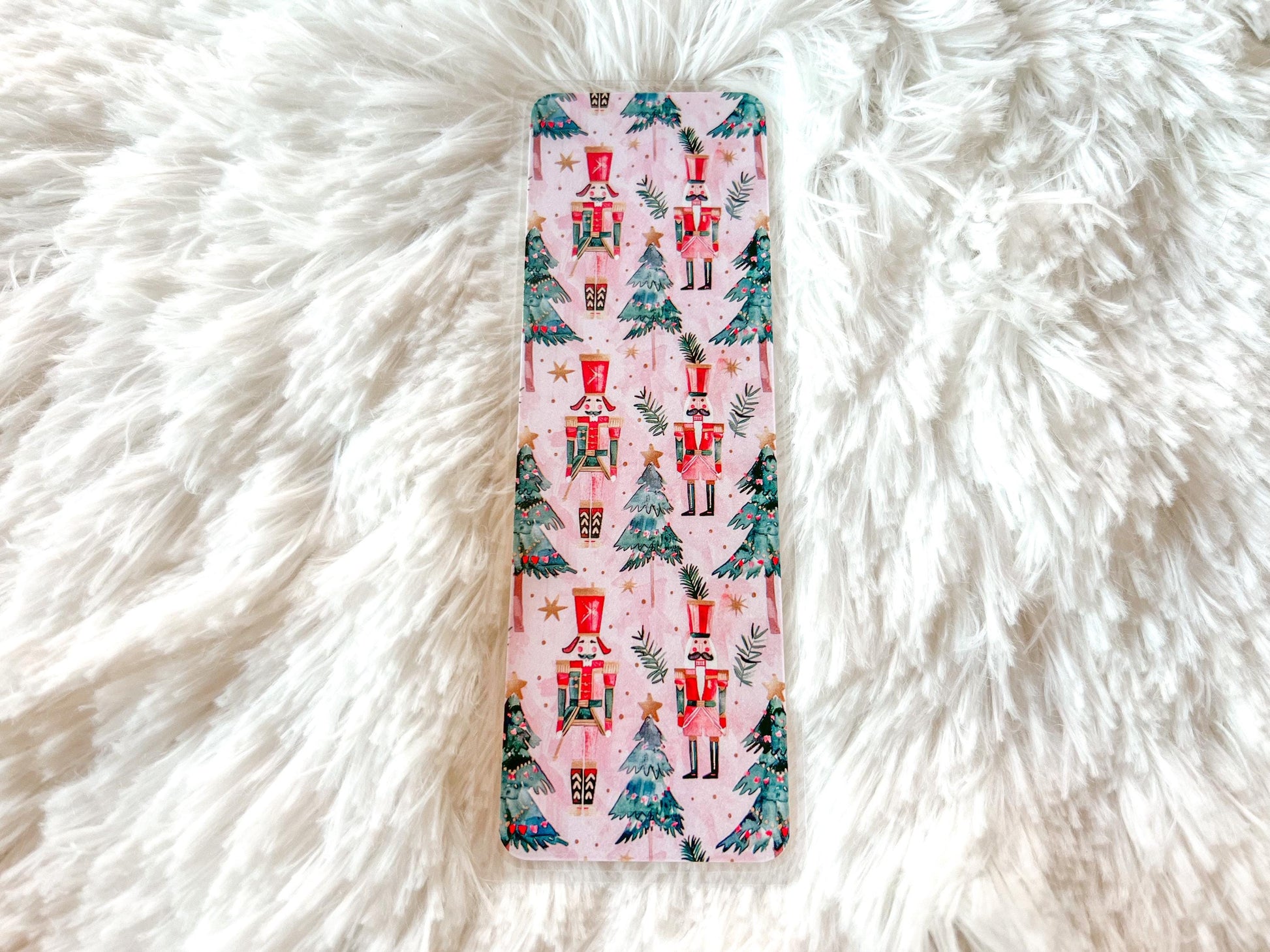 Pink Nutcracker Christmas Bookmark | Christmas Bookmark | Winter Bookmark | Gift for Reader | Christmas Lights Bookmark