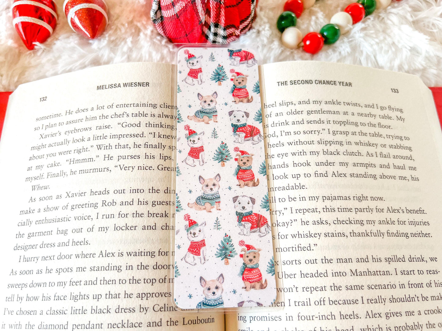 Christmas Puppies Dog Bookmark | Christmas Bookmark | Winter Bookmark | Gift for Reader | Dog Bookmark