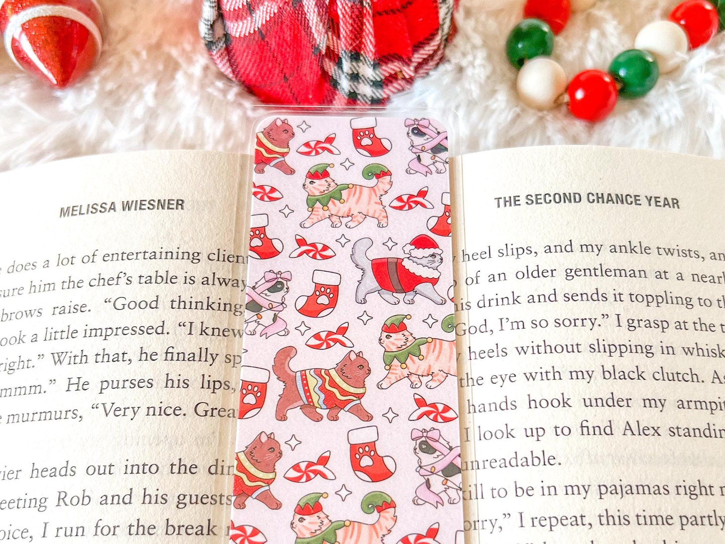 Christmas Cats Bookmark | Christmas Bookmark | Winter Bookmark | Gift for Reader | Cats Bookmark
