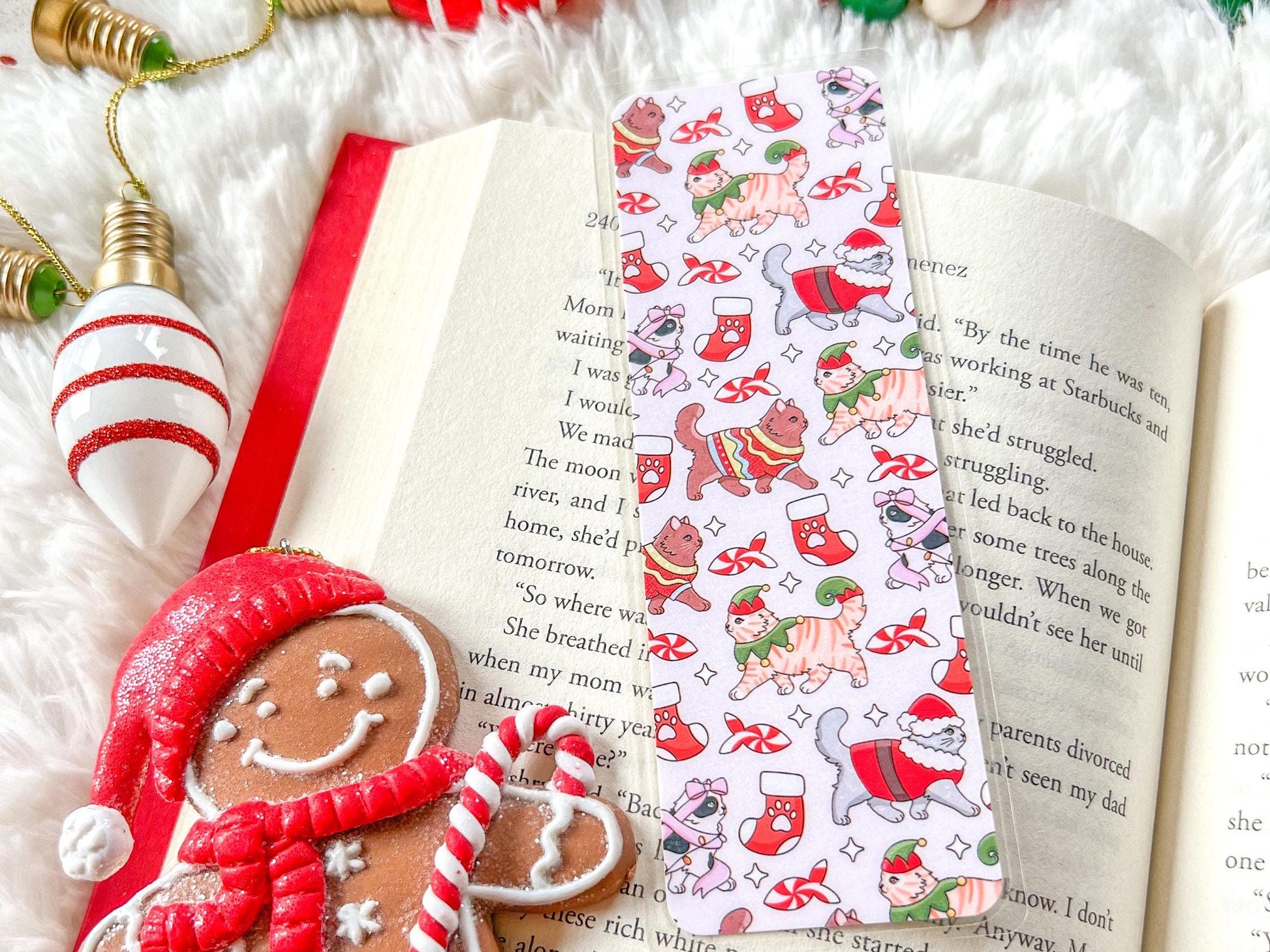 Christmas Cats Bookmark | Christmas Bookmark | Winter Bookmark | Gift for Reader | Cats Bookmark