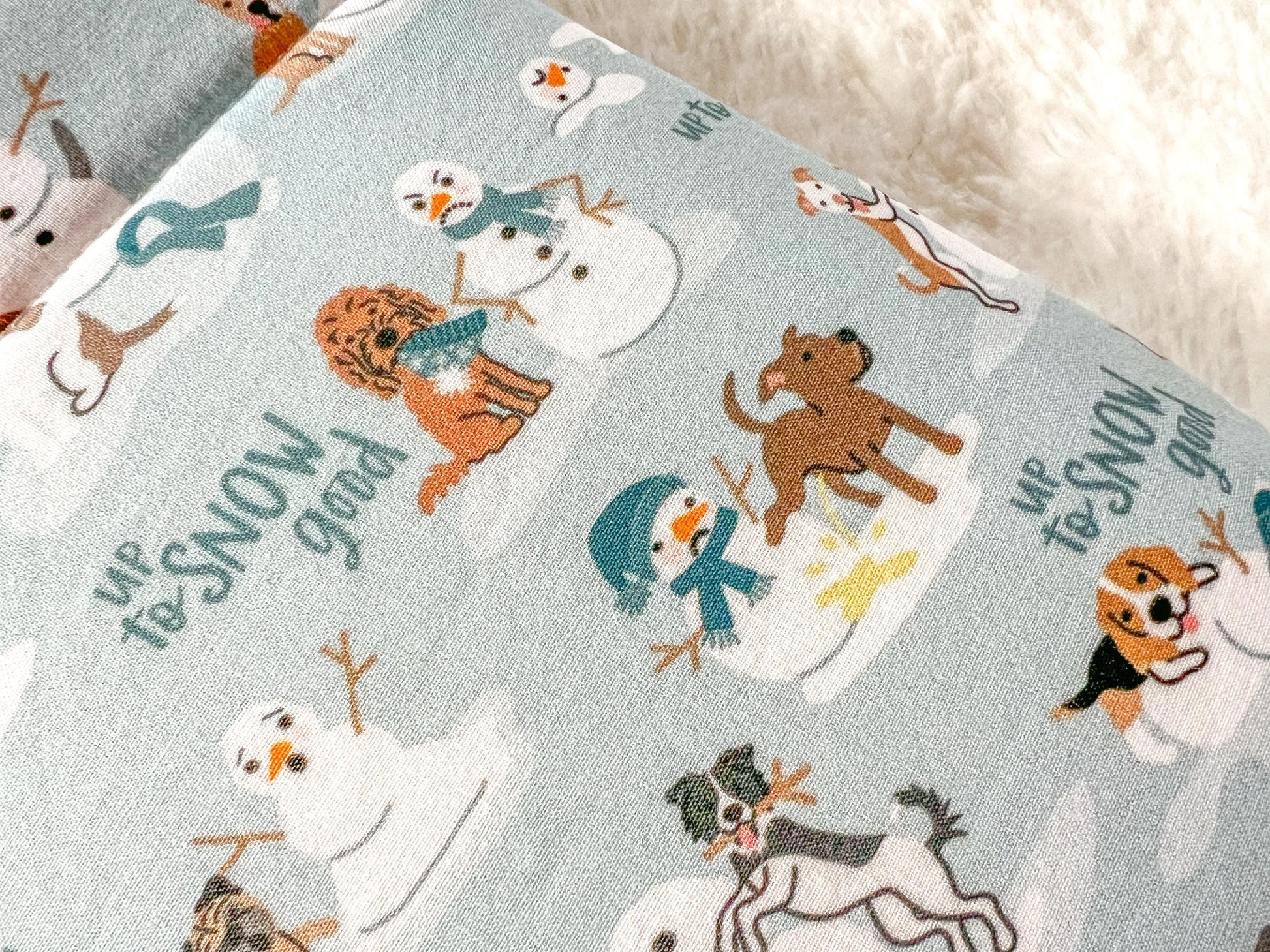 Winter Dogs Up to Snow Good Christmas Book Cozy | Christmas Book Cover | Christmas Book Protector | Dog Book Cover | Cozy Book Cover