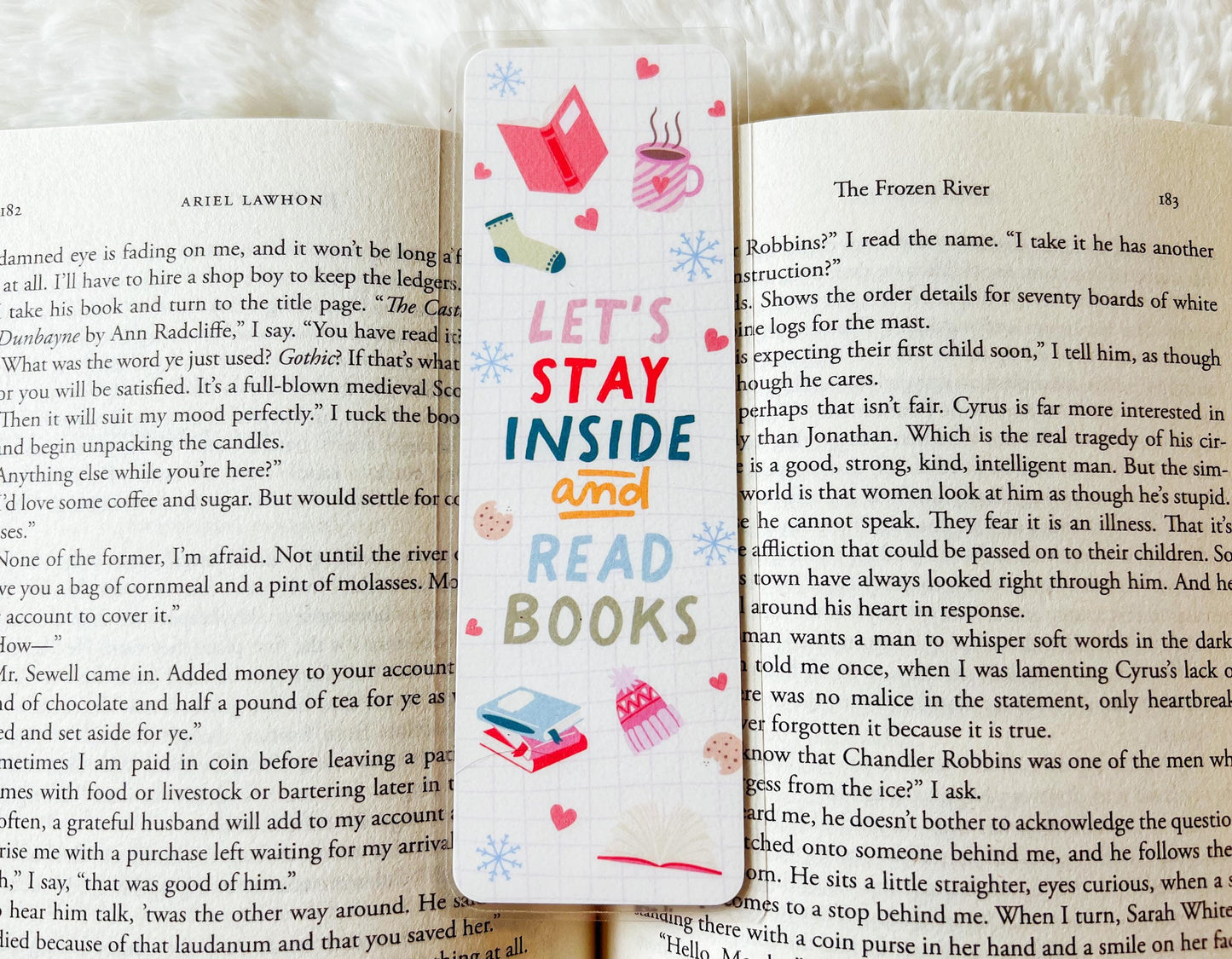 Stay Inside and Read Books Winter Bookmark | Christmas Bookmark | Winter Bookmark | Gift for Reader | Winter Bookmark | Books Bookmark