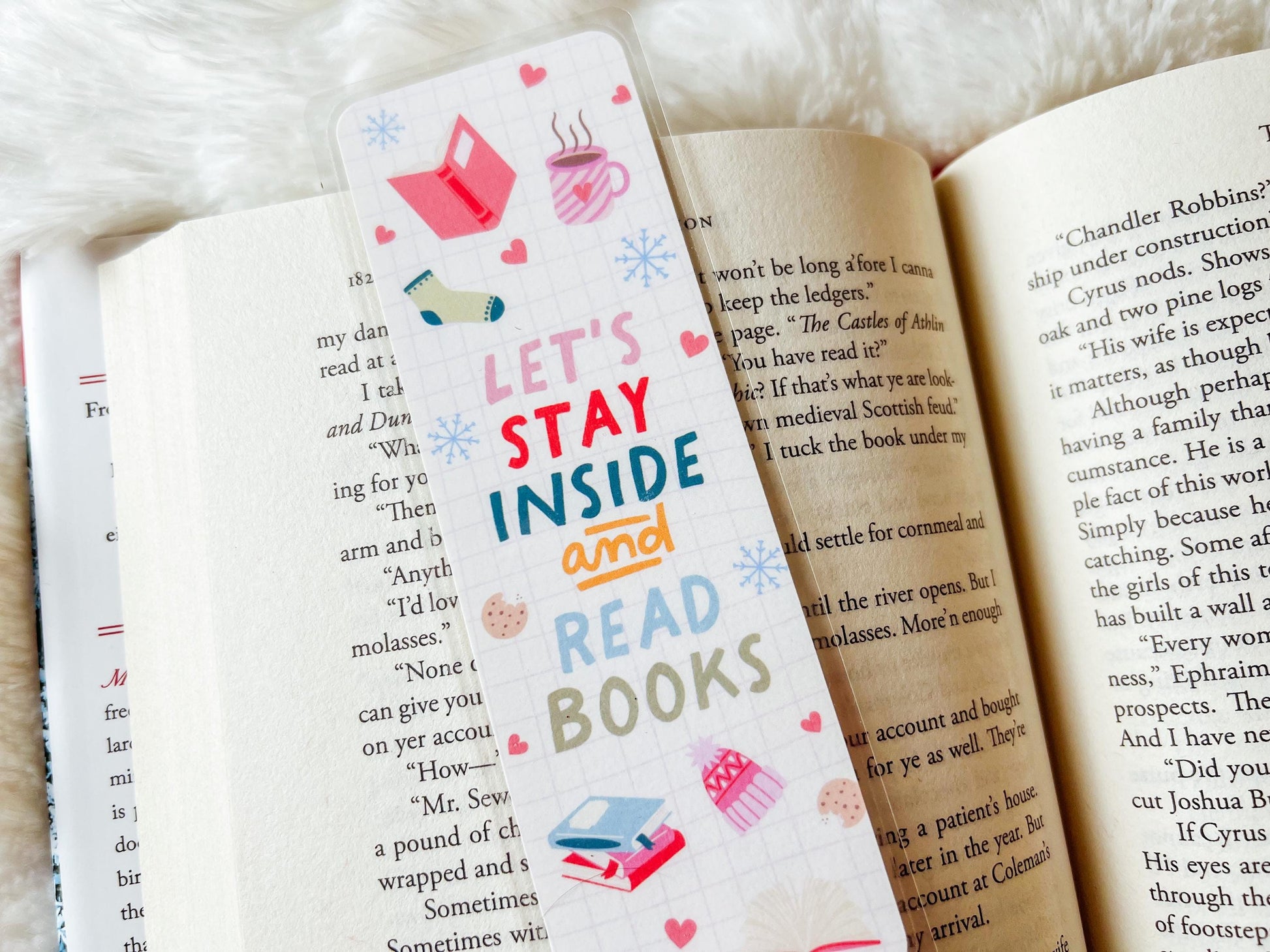 Stay Inside and Read Books Winter Bookmark | Christmas Bookmark | Winter Bookmark | Gift for Reader | Winter Bookmark | Books Bookmark