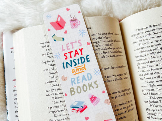 Stay Inside and Read Books Winter Bookmark | Christmas Bookmark | Winter Bookmark | Gift for Reader | Winter Bookmark | Books Bookmark
